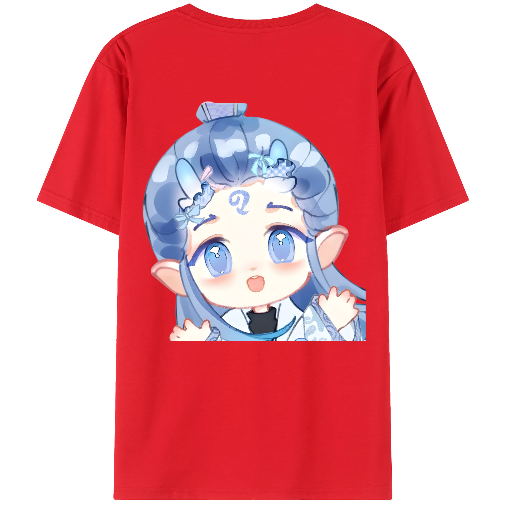 （画像用） Ne Zha 2 ナタ 魔童の大暴れ 綿100％ メンズ半袖Tシャツ（バックプリント） 通気性