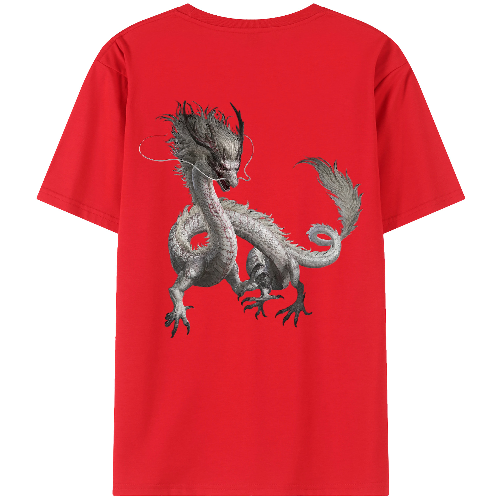 （画像用） Ne Zha 2 ナタ 魔童の大暴れ 綿100％ メンズ半袖Tシャツ（バックプリント） 通気性