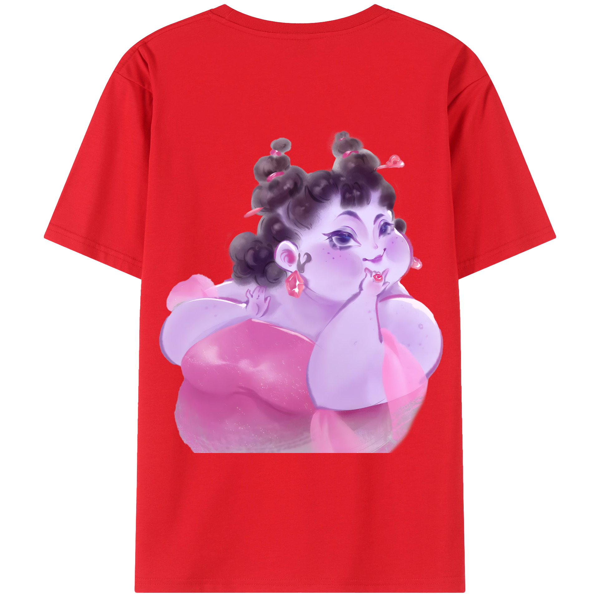 （画像用） Ne Zha 2 ナタ 魔童の大暴れ 綿100％ メンズ半袖Tシャツ（バックプリント） 通気性
