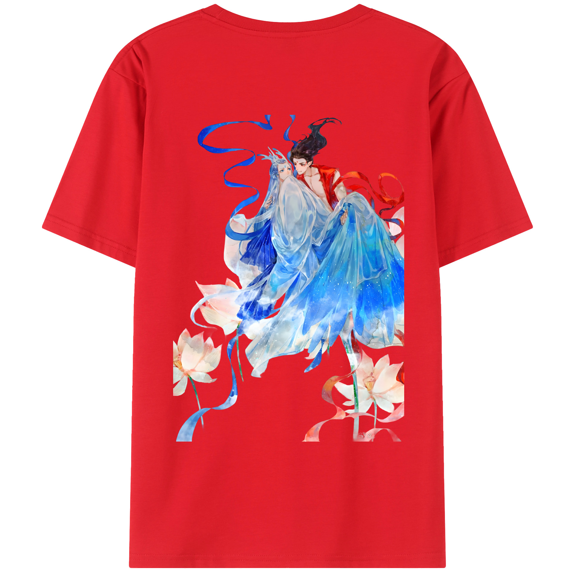 （画像用） Ne Zha 2 ナタ 魔童の大暴れ 綿100％ メンズ半袖Tシャツ（バックプリント） 通気性
