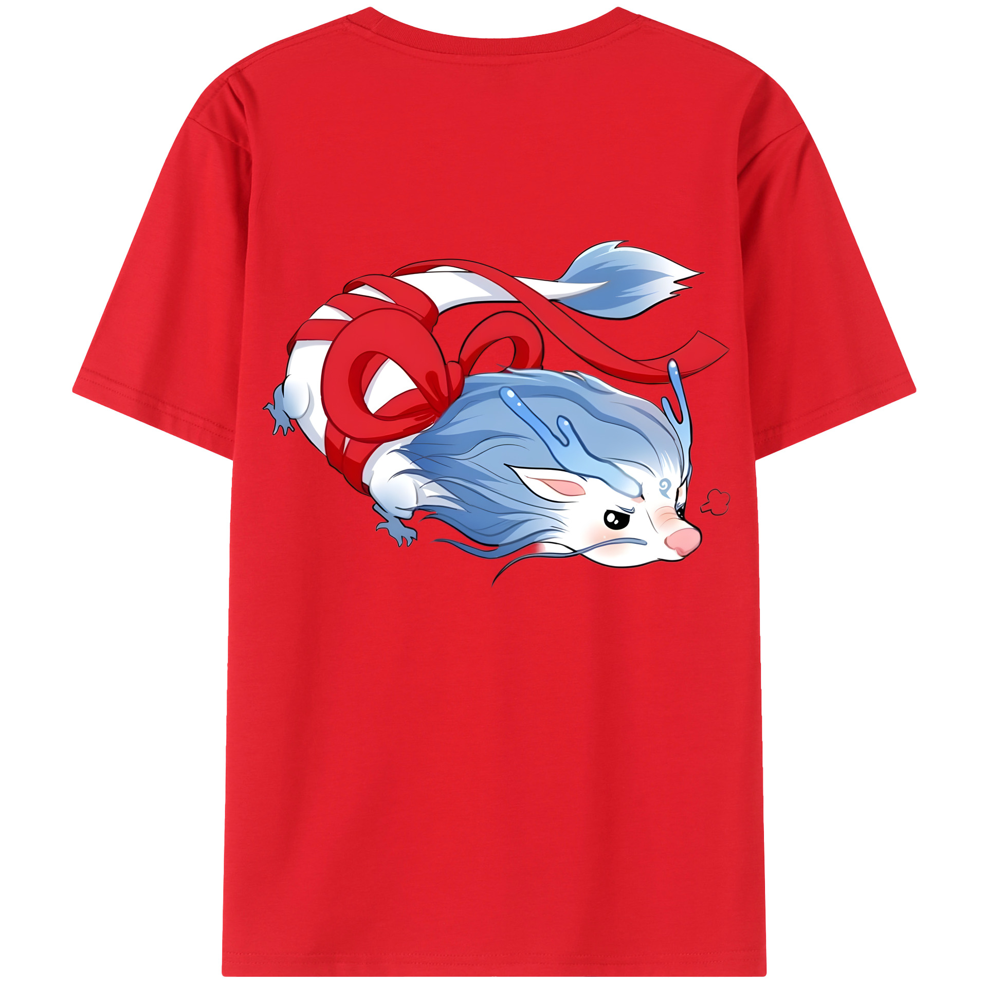 （画像用） Ne Zha 2 ナタ 魔童の大暴れ 綿100％ メンズ半袖Tシャツ（バックプリント） 通気性