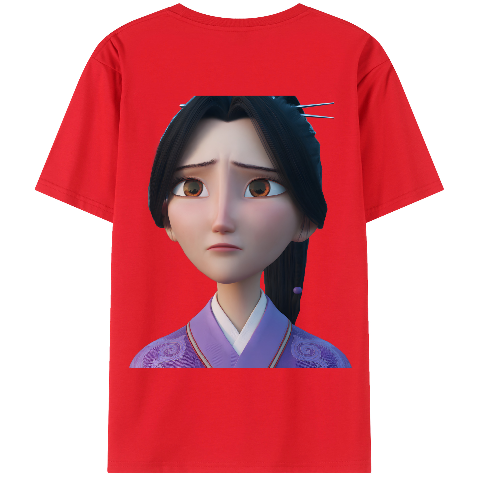 （画像用） Ne Zha 2 ナタ 魔童の大暴れ 綿100％ メンズ半袖Tシャツ（バックプリント） 通気性