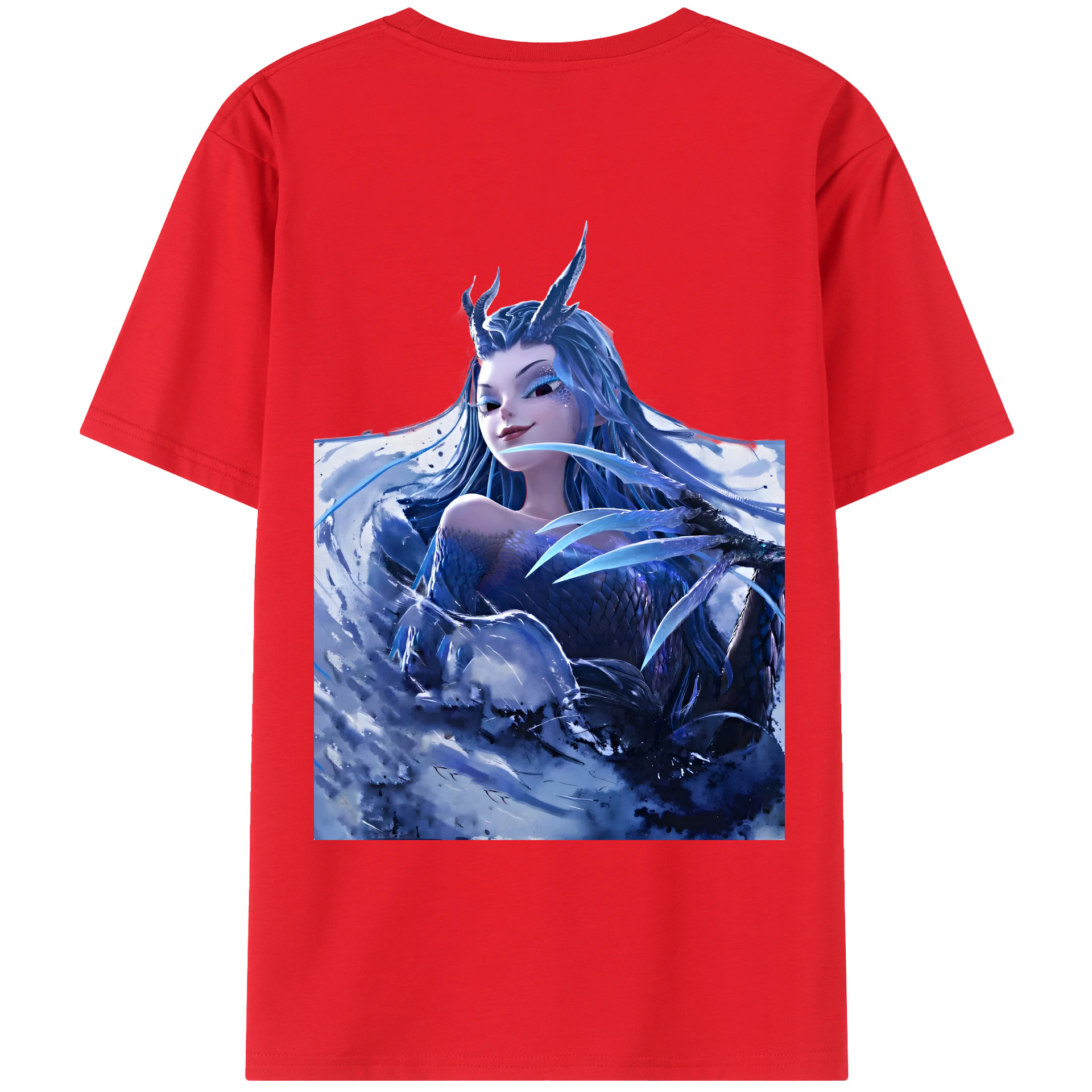 （画像用） Ne Zha 2 ナタ 魔童の大暴れ 綿100％ メンズ半袖Tシャツ（バックプリント） 通気性