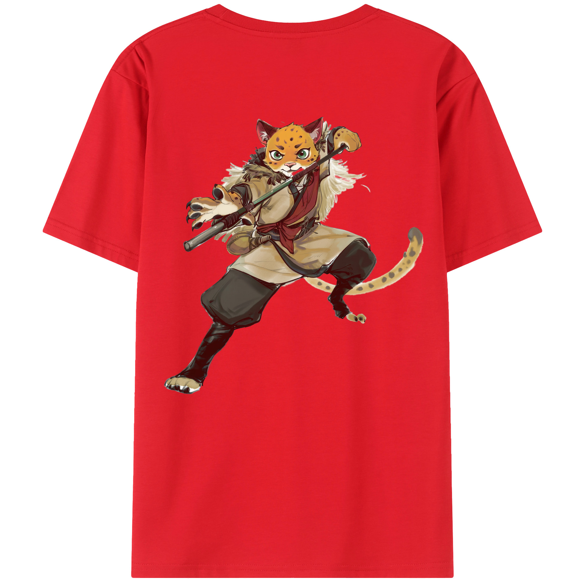 （画像用） Ne Zha 2 ナタ 魔童の大暴れ 綿100％ メンズ半袖Tシャツ（バックプリント） 通気性