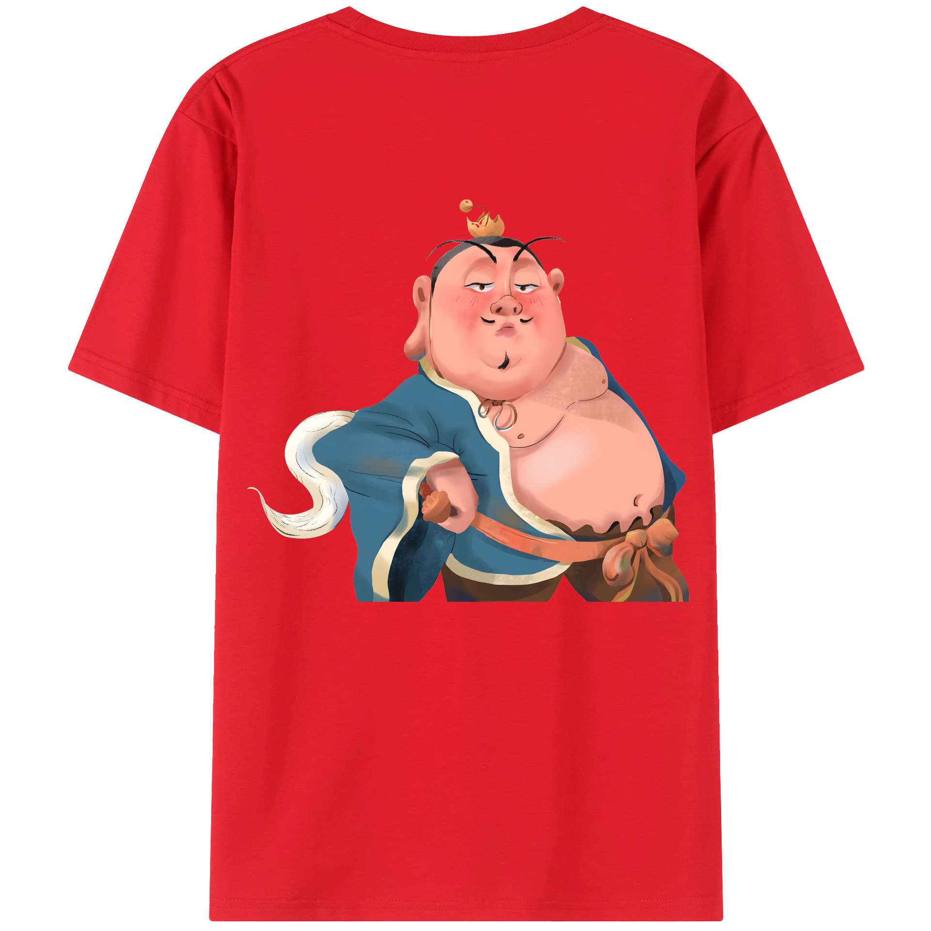 （画像用） Ne Zha 2 ナタ 魔童の大暴れ 綿100％ メンズ半袖Tシャツ（バックプリント） 通気性