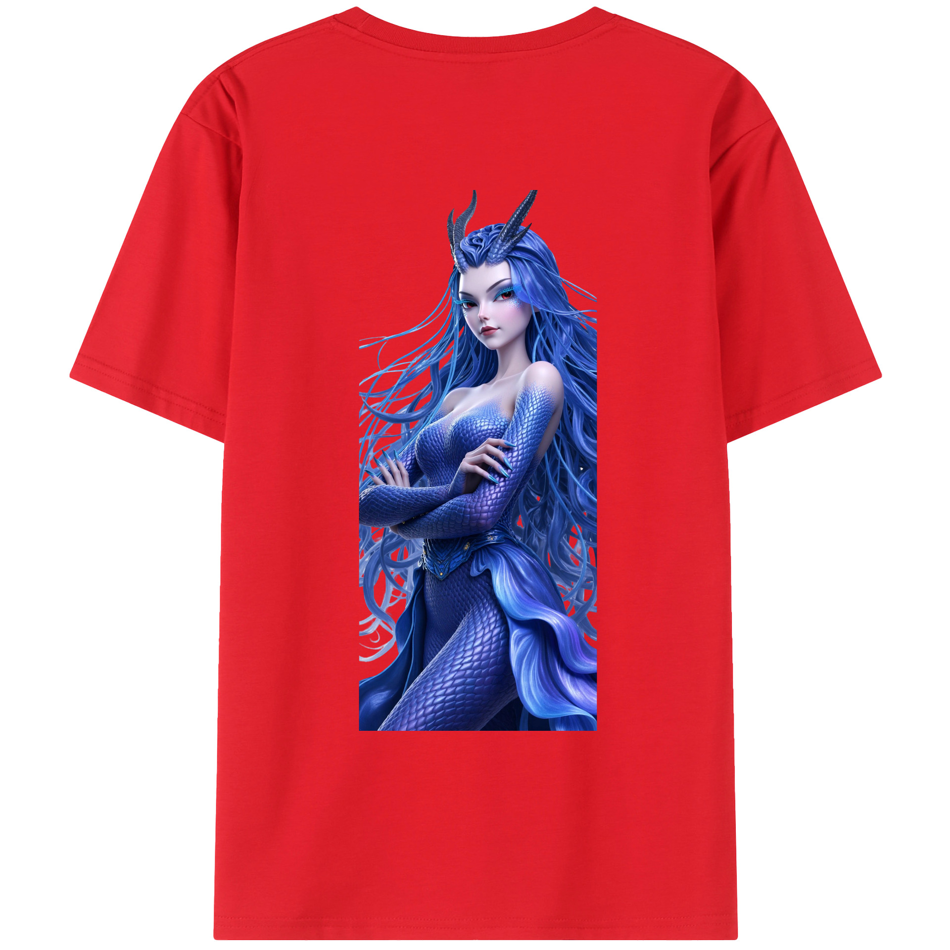（画像用） Ne Zha 2 ナタ 魔童の大暴れ 綿100％ メンズ半袖Tシャツ（バックプリント） 通気性