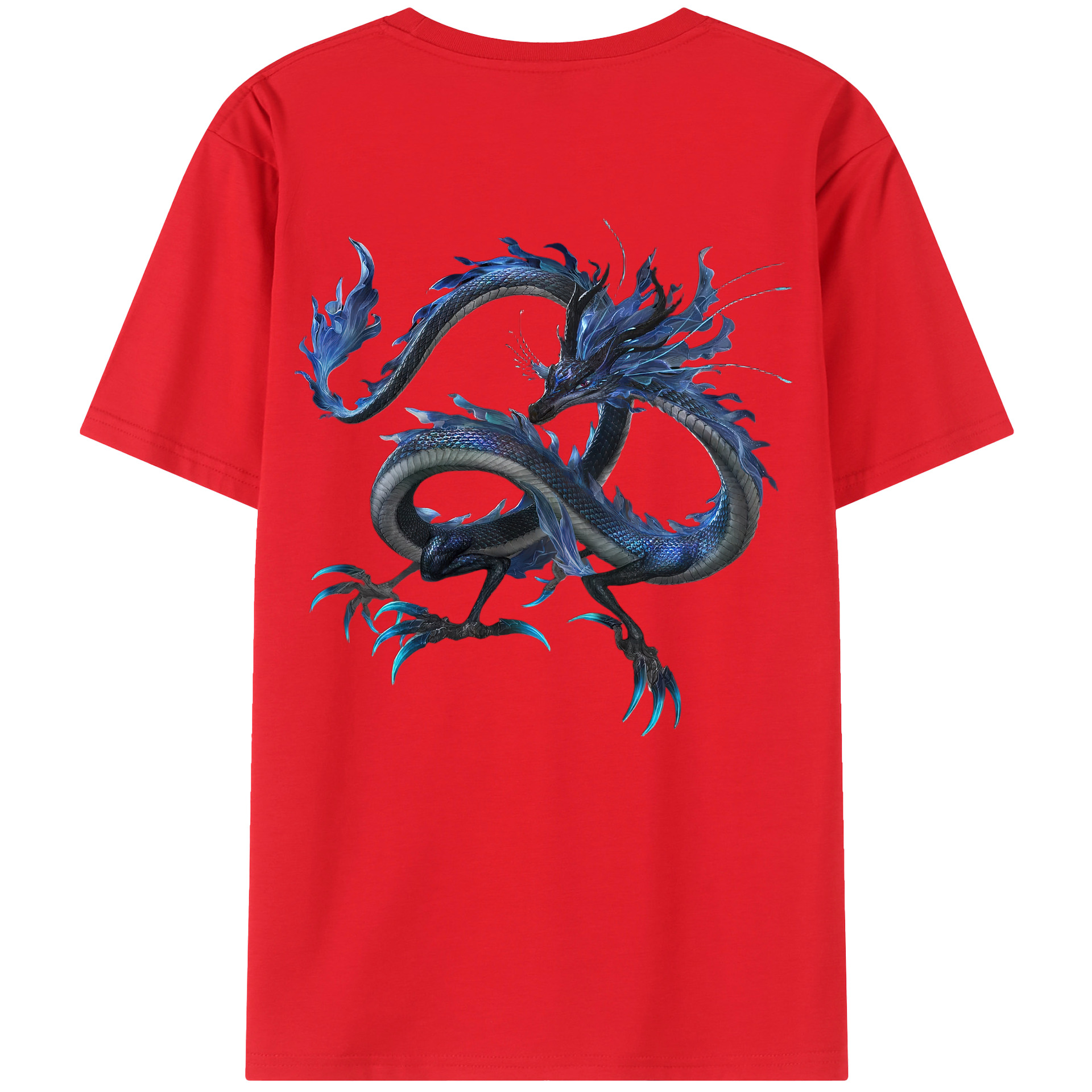 （画像用） Ne Zha 2 ナタ 魔童の大暴れ 綿100％ メンズ半袖Tシャツ（バックプリント） 通気性