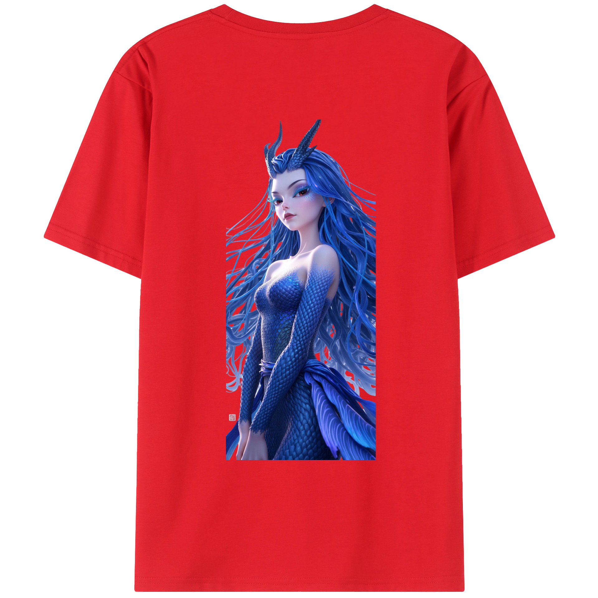 （画像用） Ne Zha 2 ナタ 魔童の大暴れ 綿100％ メンズ半袖Tシャツ（バックプリント） 通気性