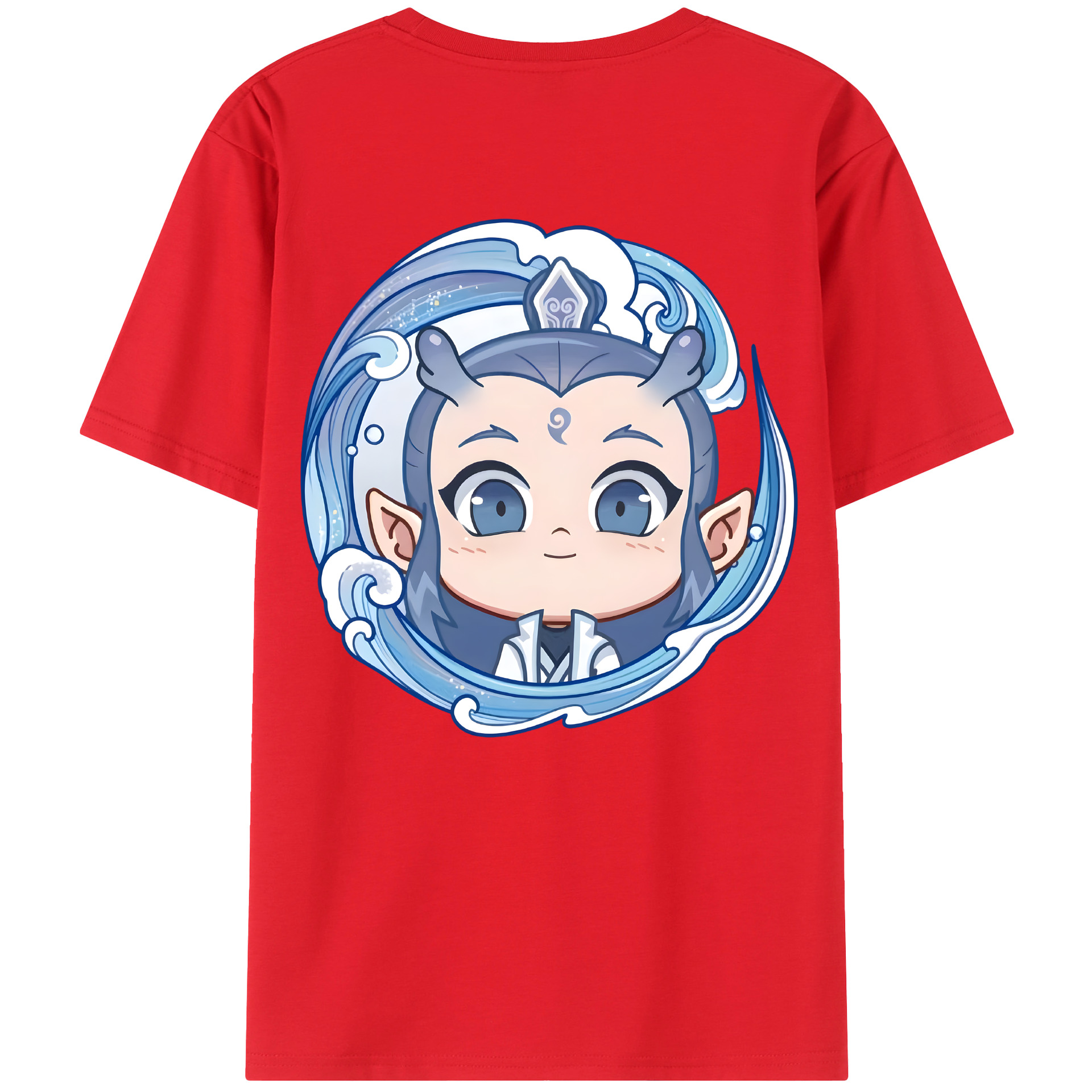 （画像用） Ne Zha 2 ナタ 魔童の大暴れ 綿100％ メンズ半袖Tシャツ（バックプリント） 通気性