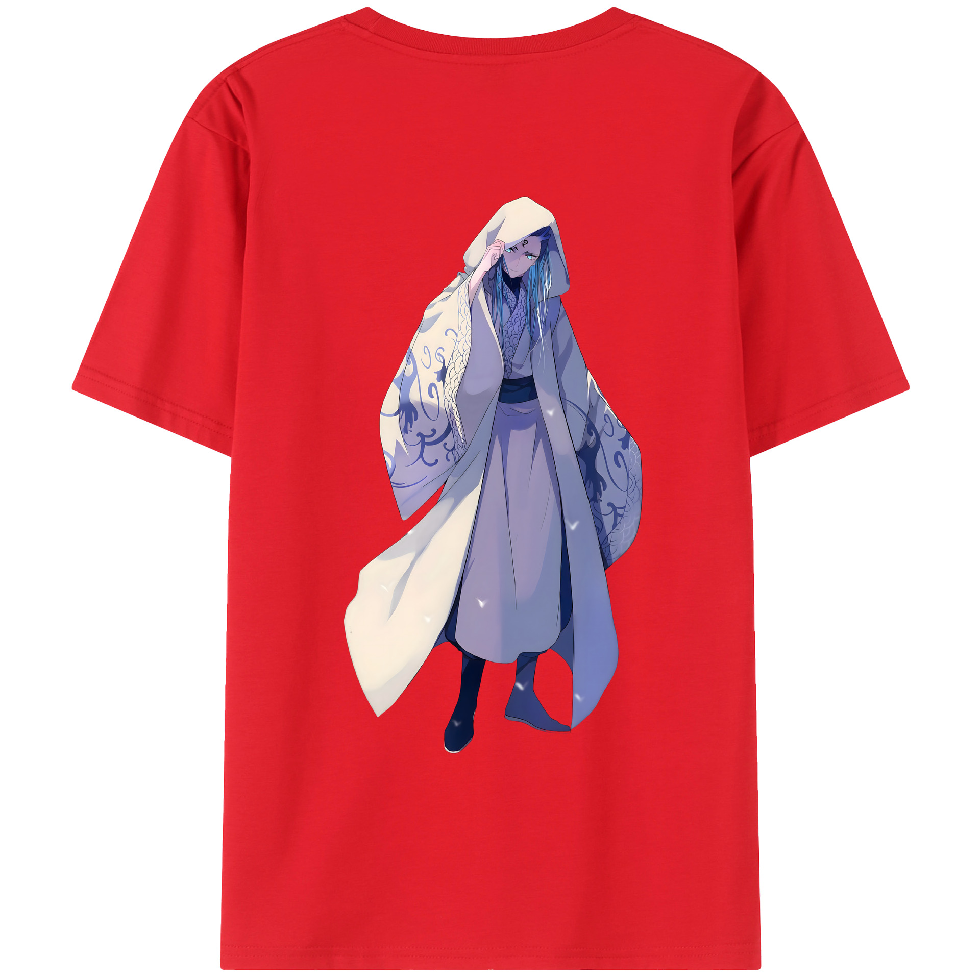 （画像用） Ne Zha 2 ナタ 魔童の大暴れ 綿100％ メンズ半袖Tシャツ（バックプリント） 通気性