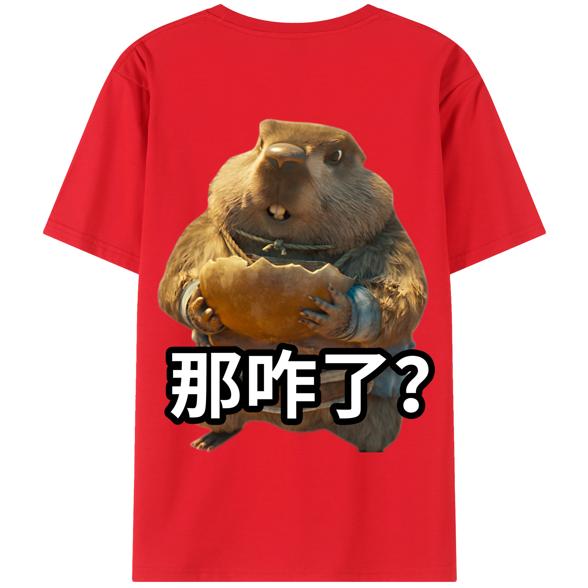 （画像用） Ne Zha 2 ナタ 魔童の大暴れ 綿100％ メンズ半袖Tシャツ（バックプリント） 通気性