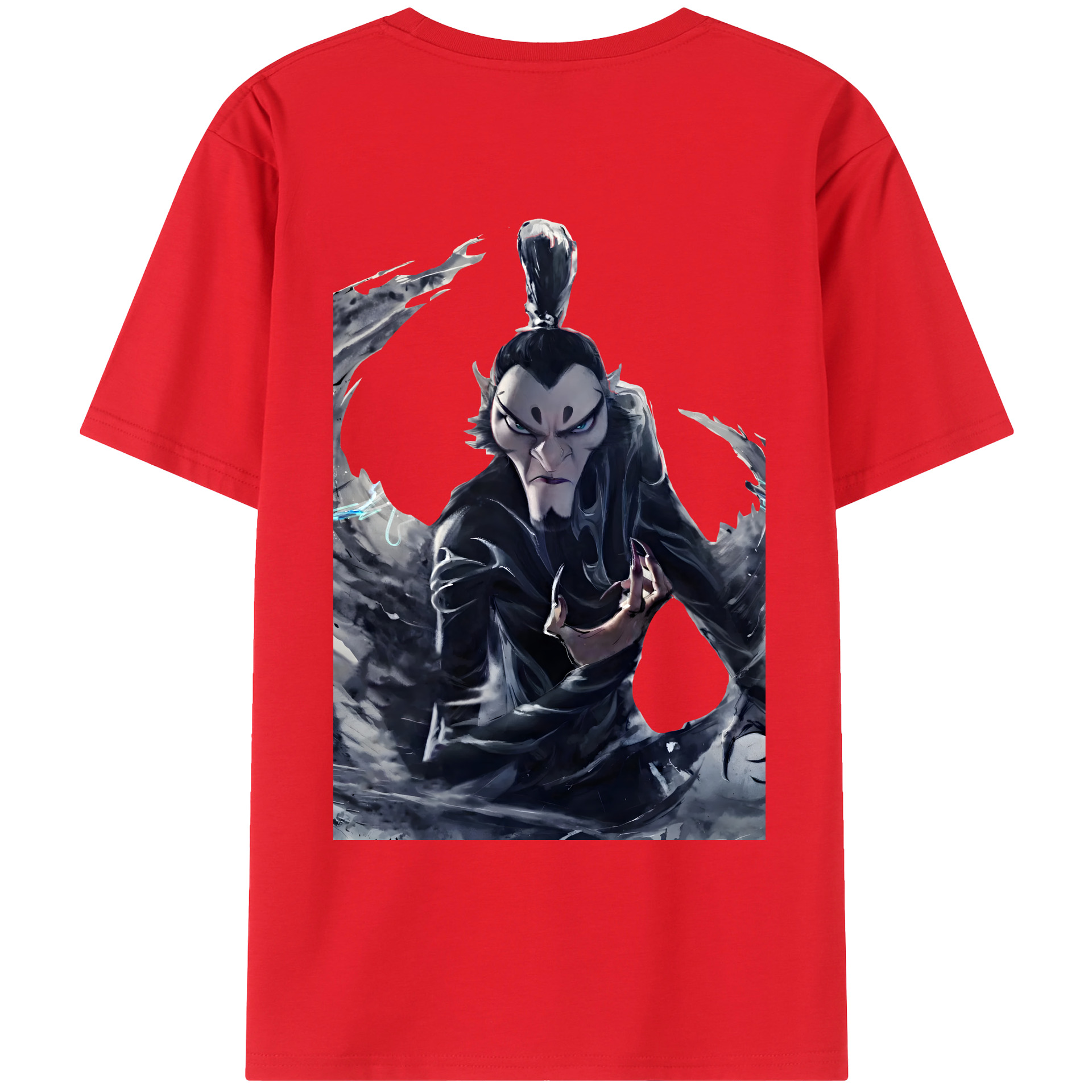 （画像用） Ne Zha 2 ナタ 魔童の大暴れ 綿100％ メンズ半袖Tシャツ（バックプリント） 通気性