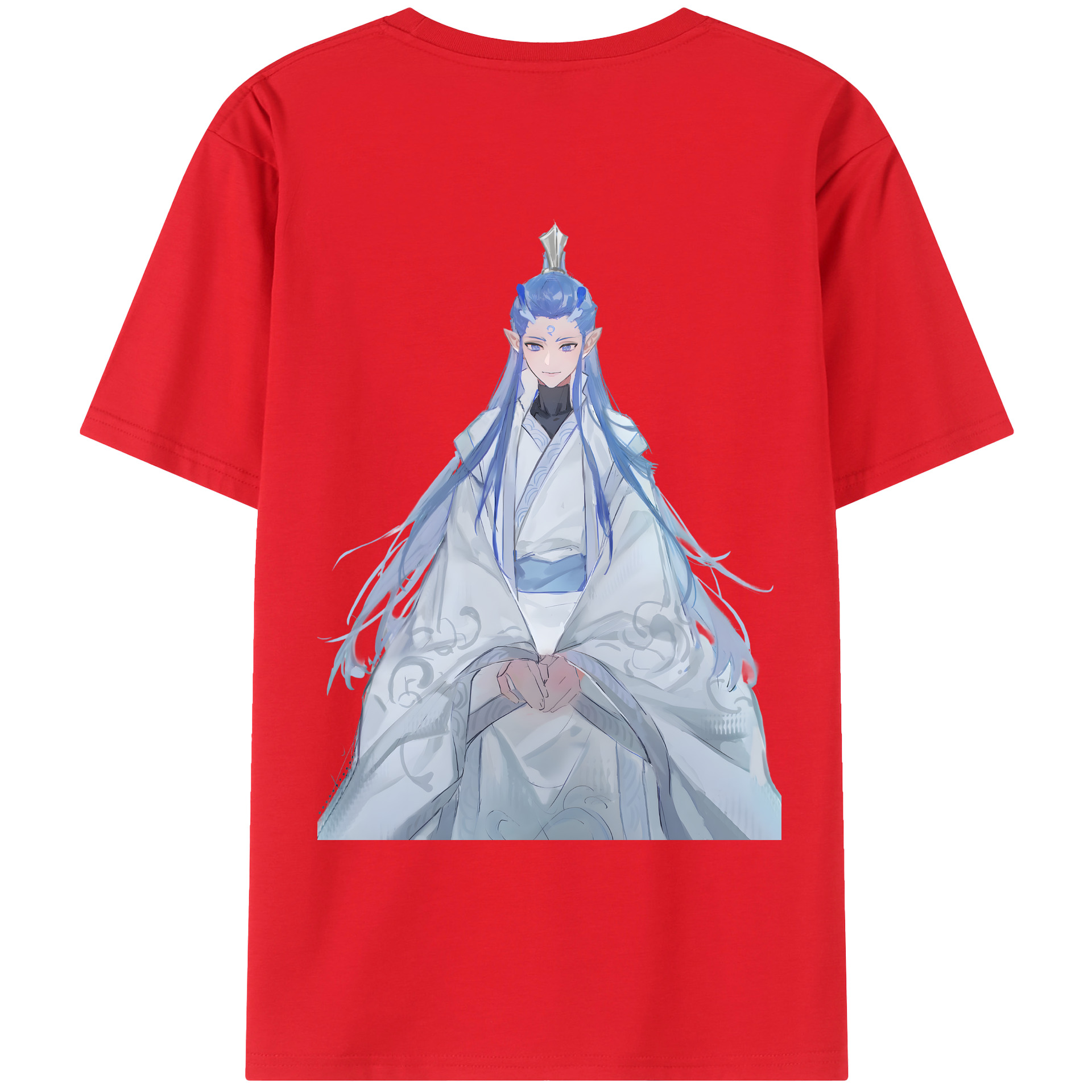 （画像用） Ne Zha 2 ナタ 魔童の大暴れ 綿100％ メンズ半袖Tシャツ（バックプリント） 通気性