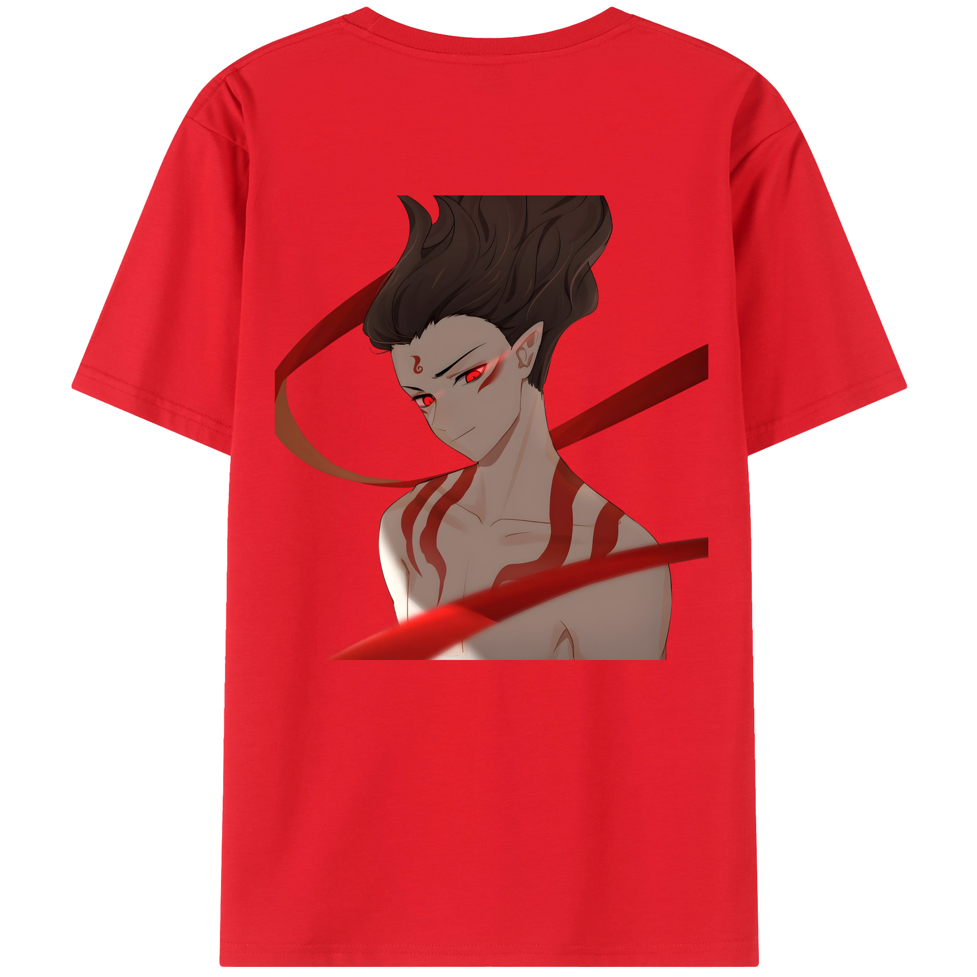 （画像用） Ne Zha 2 ナタ 魔童の大暴れ 綿100％ メンズ半袖Tシャツ（バックプリント） 通気性