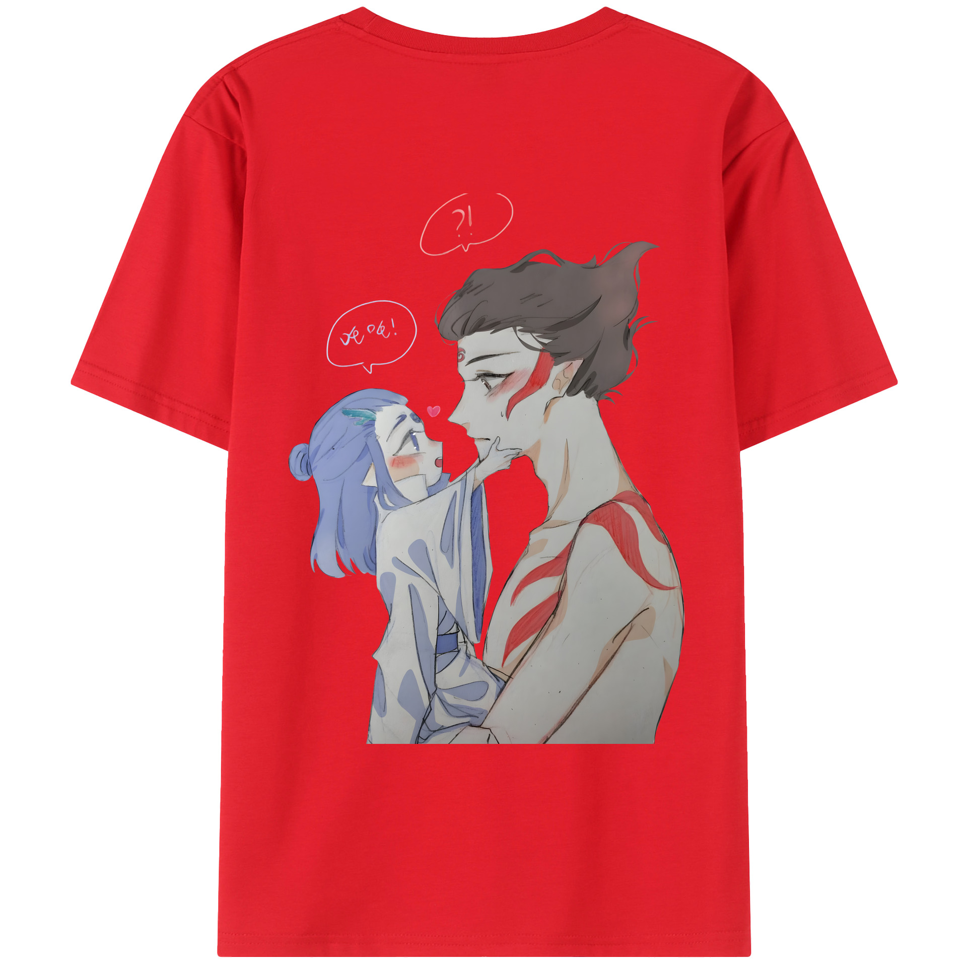（画像用） Ne Zha 2 ナタ 魔童の大暴れ 綿100％ メンズ半袖Tシャツ（バックプリント） 通気性