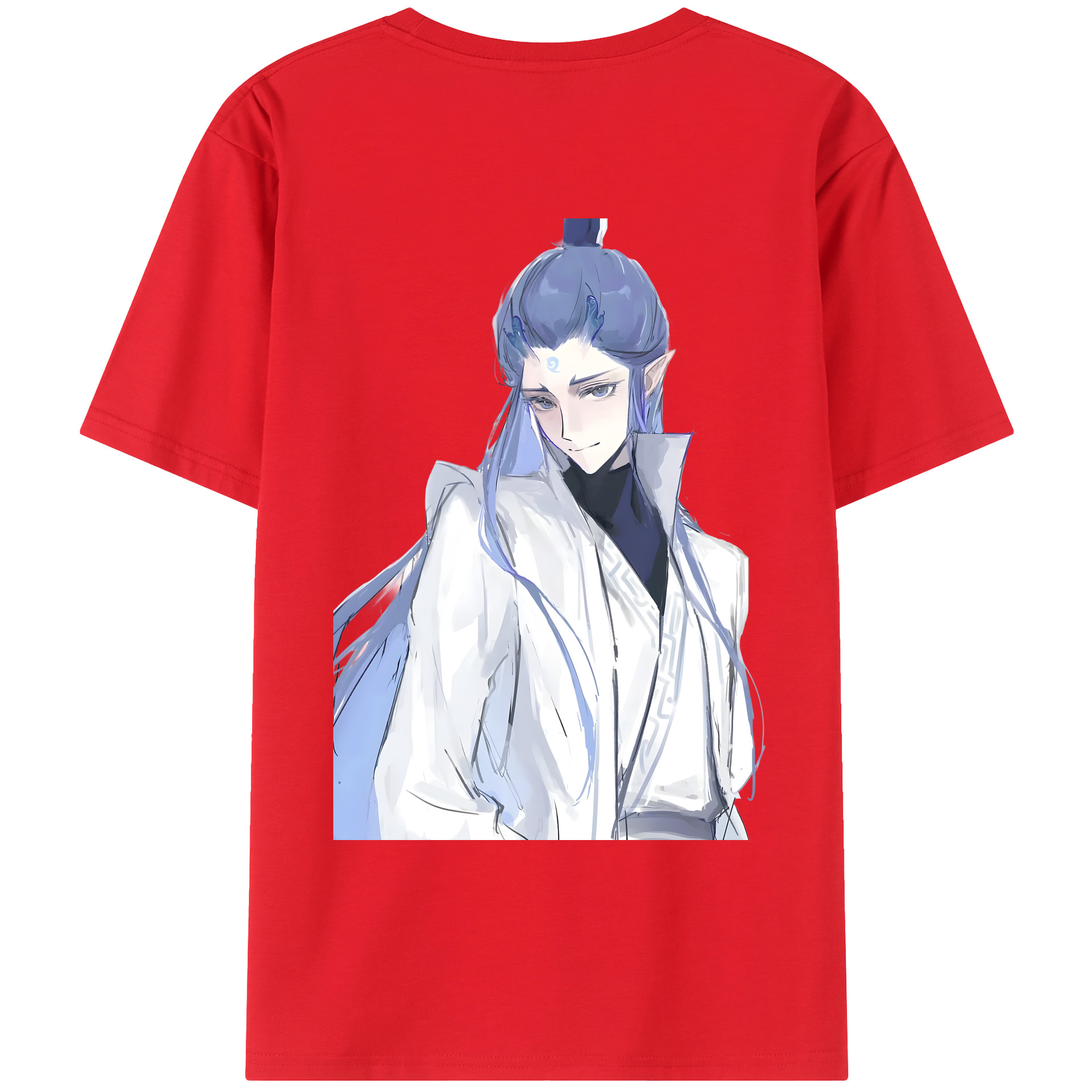 （画像用） Ne Zha 2 ナタ 魔童の大暴れ 綿100％ メンズ半袖Tシャツ（バックプリント） 通気性