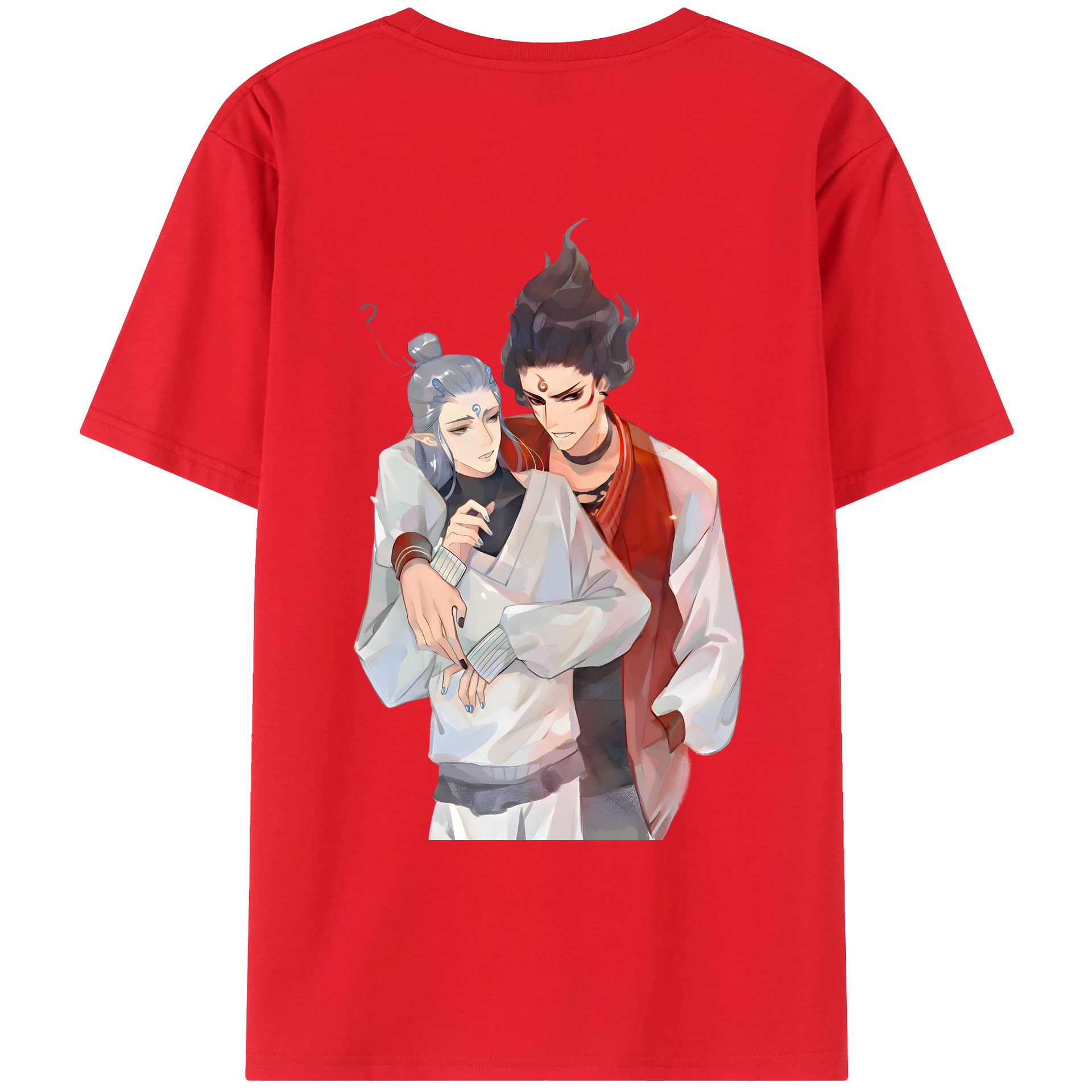 （画像用） Ne Zha 2 ナタ 魔童の大暴れ 綿100％ メンズ半袖Tシャツ（バックプリント） 通気性