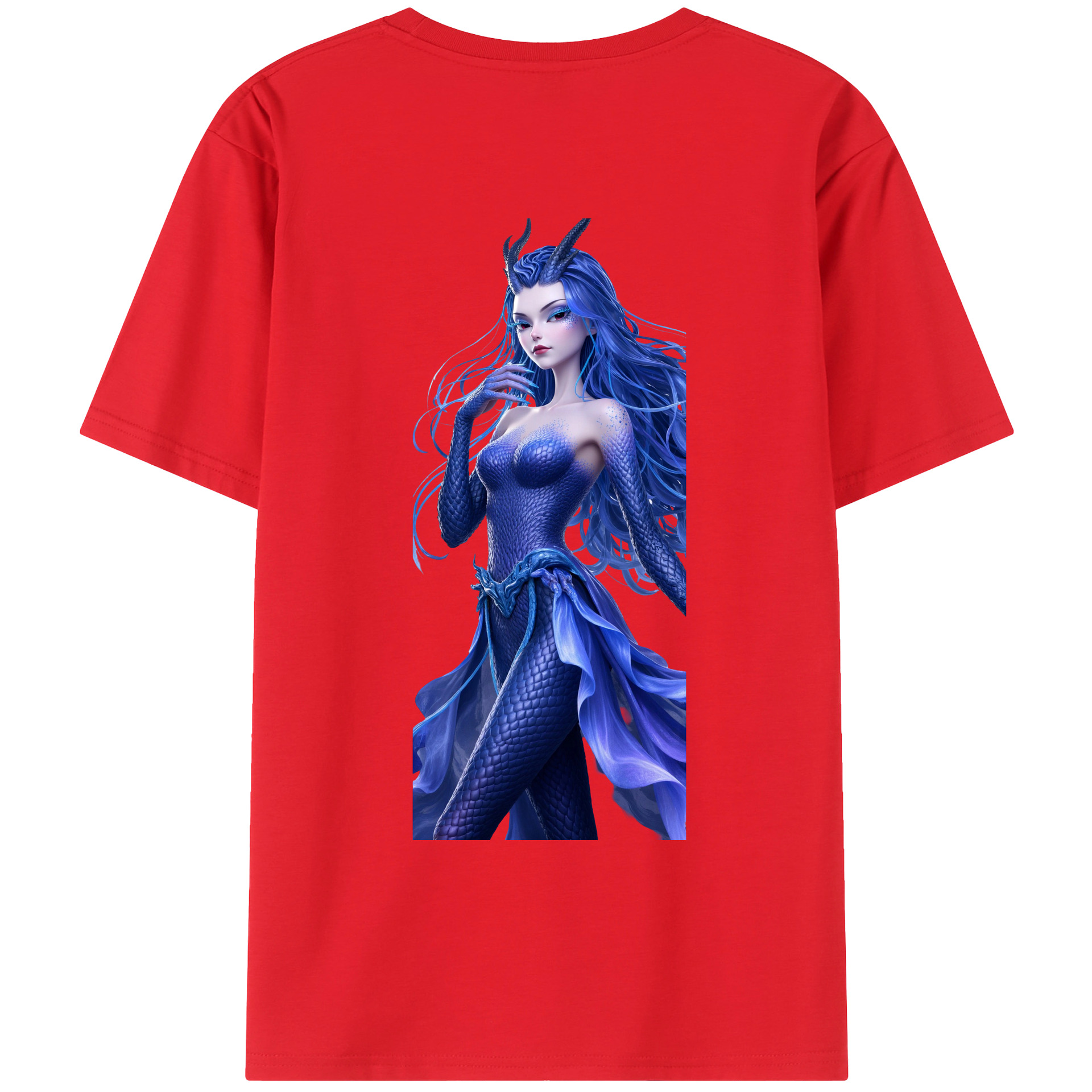 （画像用） Ne Zha 2 ナタ 魔童の大暴れ 綿100％ メンズ半袖Tシャツ（バックプリント） 通気性