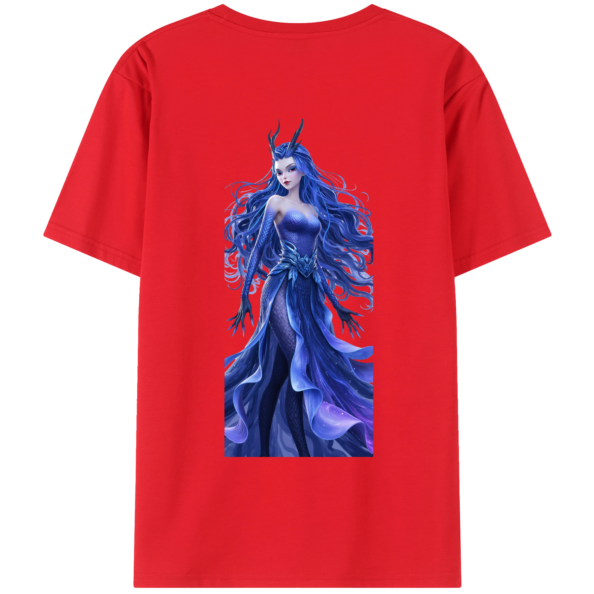 （画像用） Ne Zha 2 ナタ 魔童の大暴れ 綿100％ メンズ半袖Tシャツ（バックプリント） 通気性