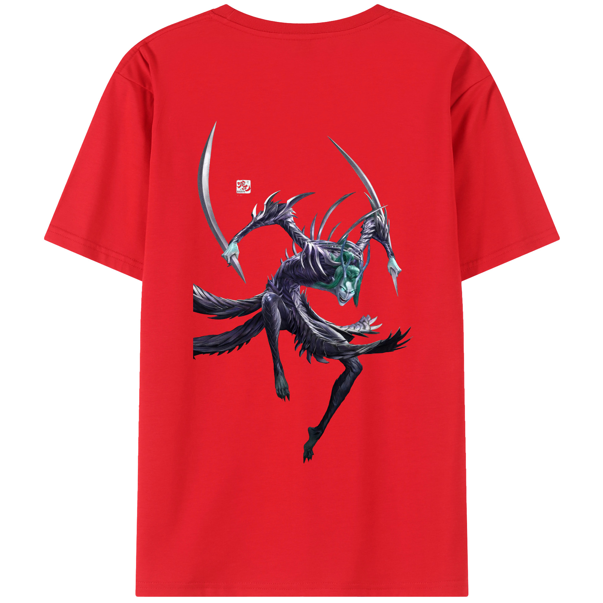 （画像用） Ne Zha 2 ナタ 魔童の大暴れ 綿100％ メンズ半袖Tシャツ（バックプリント） 通気性