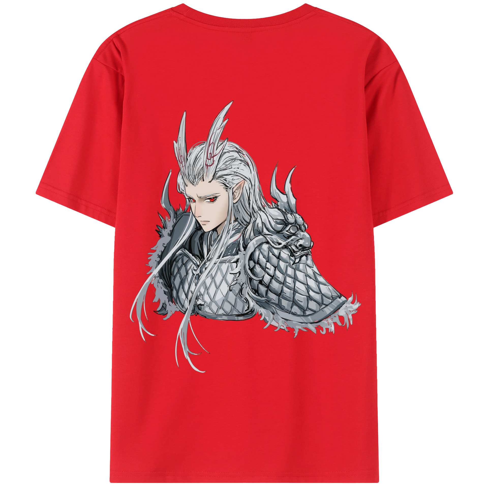 （画像用） Ne Zha 2 ナタ 魔童の大暴れ 綿100％ メンズ半袖Tシャツ（バックプリント） 通気性