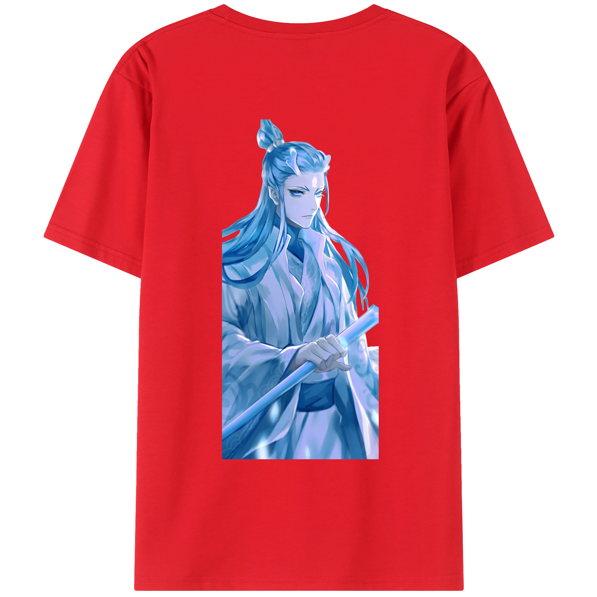 （画像用） Ne Zha 2 ナタ 魔童の大暴れ 綿100％ メンズ半袖Tシャツ（バックプリント） 通気性
