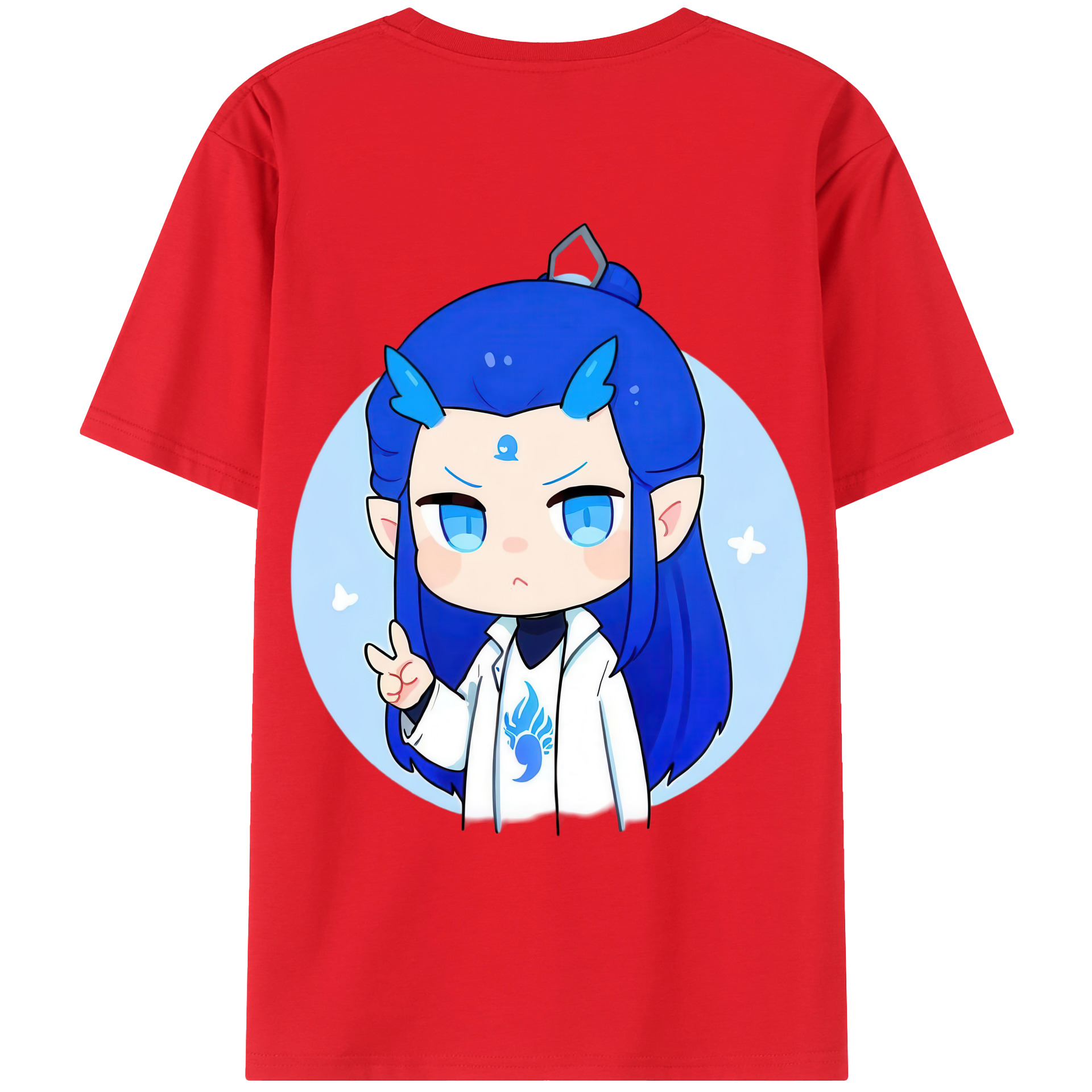 （画像用） Ne Zha 2 ナタ 魔童の大暴れ 綿100％ メンズ半袖Tシャツ（バックプリント） 通気性