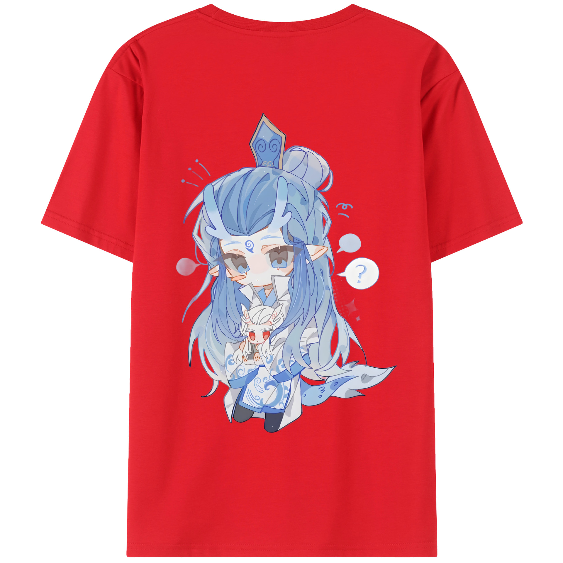 （画像用） Ne Zha 2 ナタ 魔童の大暴れ 綿100％ メンズ半袖Tシャツ（バックプリント） 通気性