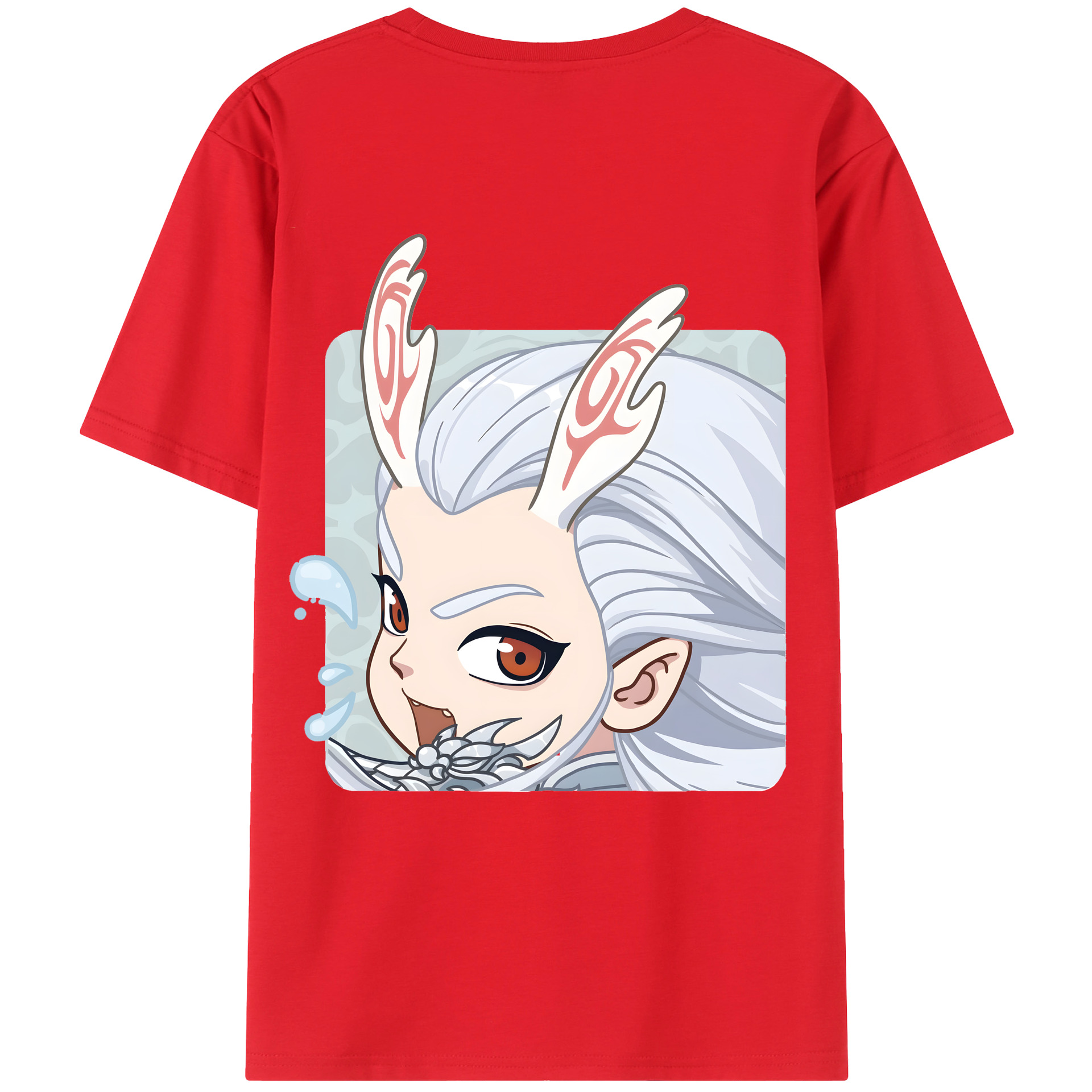 （画像用） Ne Zha 2 ナタ 魔童の大暴れ 綿100％ メンズ半袖Tシャツ（バックプリント） 通気性