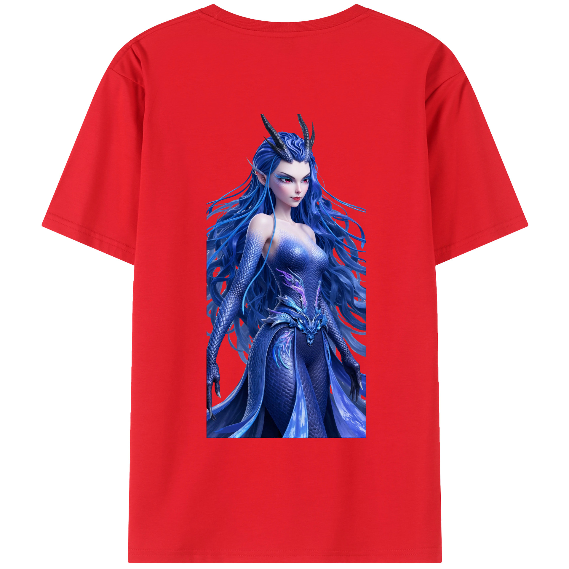 （画像用） Ne Zha 2 ナタ 魔童の大暴れ 綿100％ メンズ半袖Tシャツ（バックプリント） 通気性