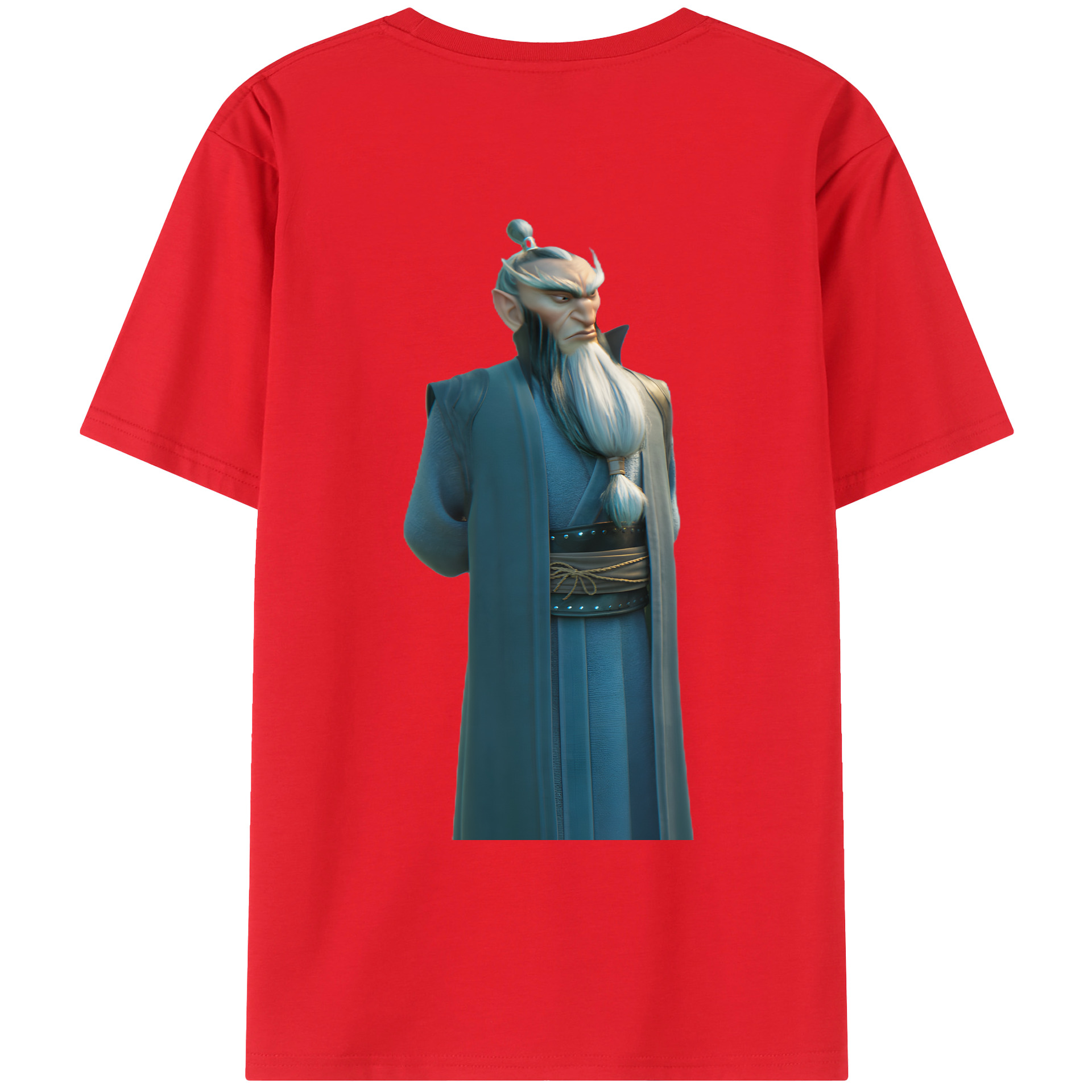 （画像用） Ne Zha 2 ナタ 魔童の大暴れ 綿100％ メンズ半袖Tシャツ（バックプリント） 通気性