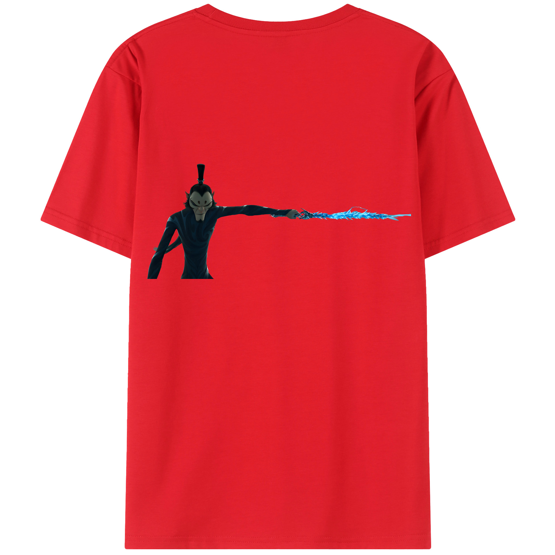 （画像用） Ne Zha 2 ナタ 魔童の大暴れ 綿100％ メンズ半袖Tシャツ（バックプリント） 通気性
