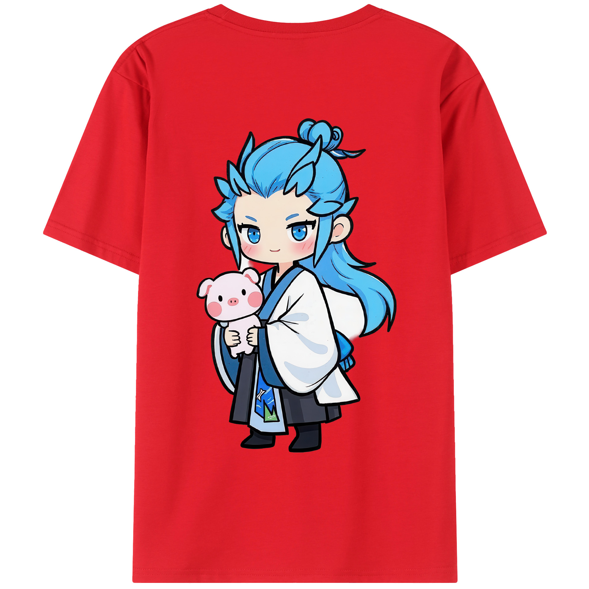 （画像用） Ne Zha 2 ナタ 魔童の大暴れ 綿100％ メンズ半袖Tシャツ（バックプリント） 通気性