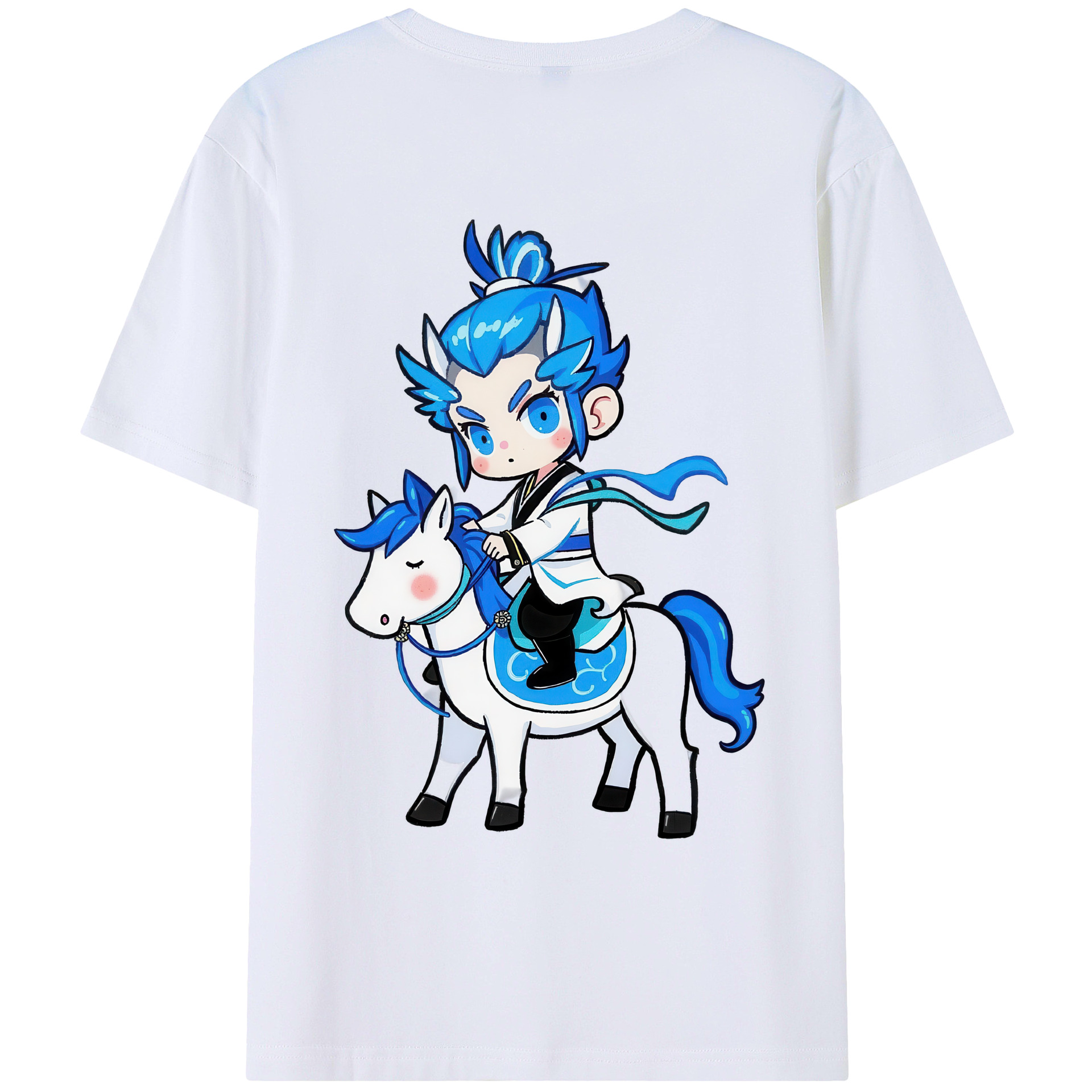 （画像用） Ne Zha 2 ナタ 魔童の大暴れ 綿100％ メンズ半袖Tシャツ（バックプリント） 通気性