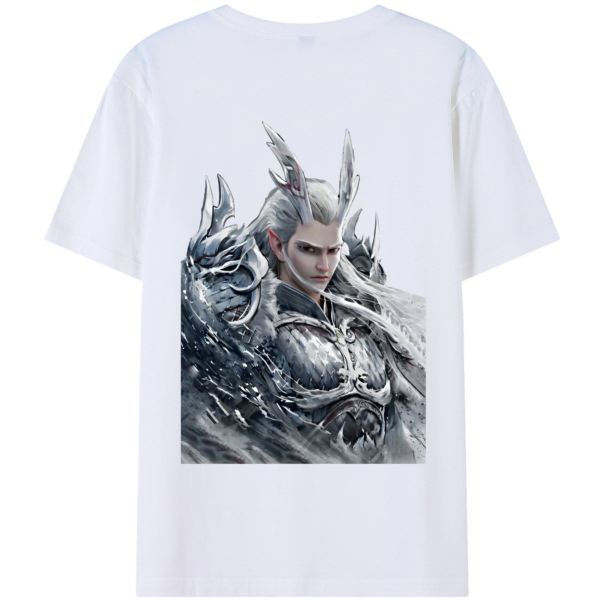 （画像用） Ne Zha 2 ナタ 魔童の大暴れ 綿100％ メンズ半袖Tシャツ（バックプリント） 通気性