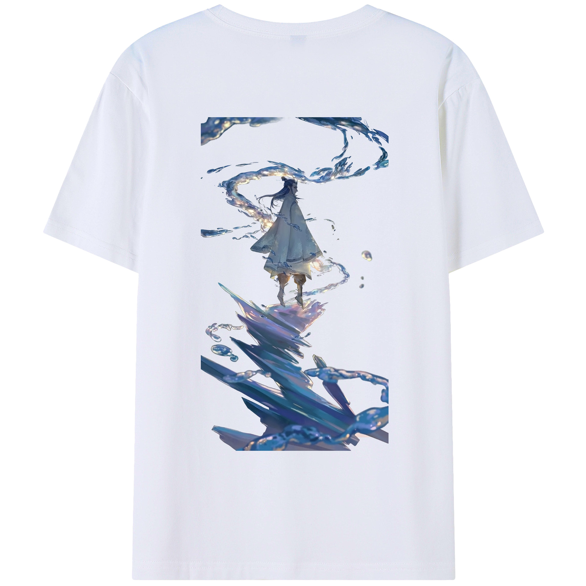（画像用） Ne Zha 2 ナタ 魔童の大暴れ 綿100％ メンズ半袖Tシャツ（バックプリント） 通気性