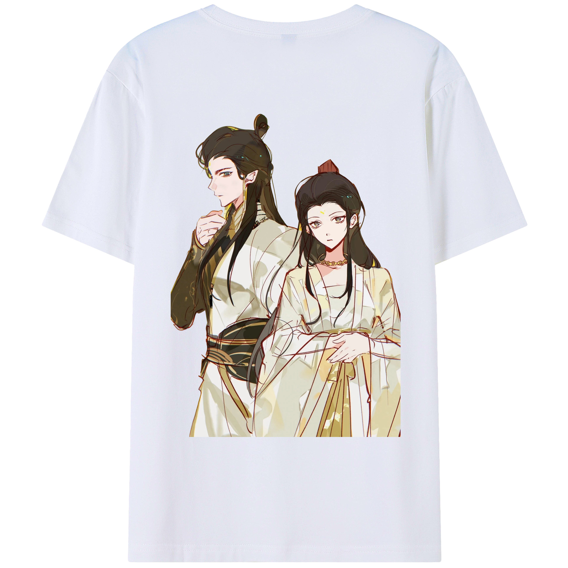（画像用） Ne Zha 2 ナタ 魔童の大暴れ 綿100％ メンズ半袖Tシャツ（バックプリント） 通気性