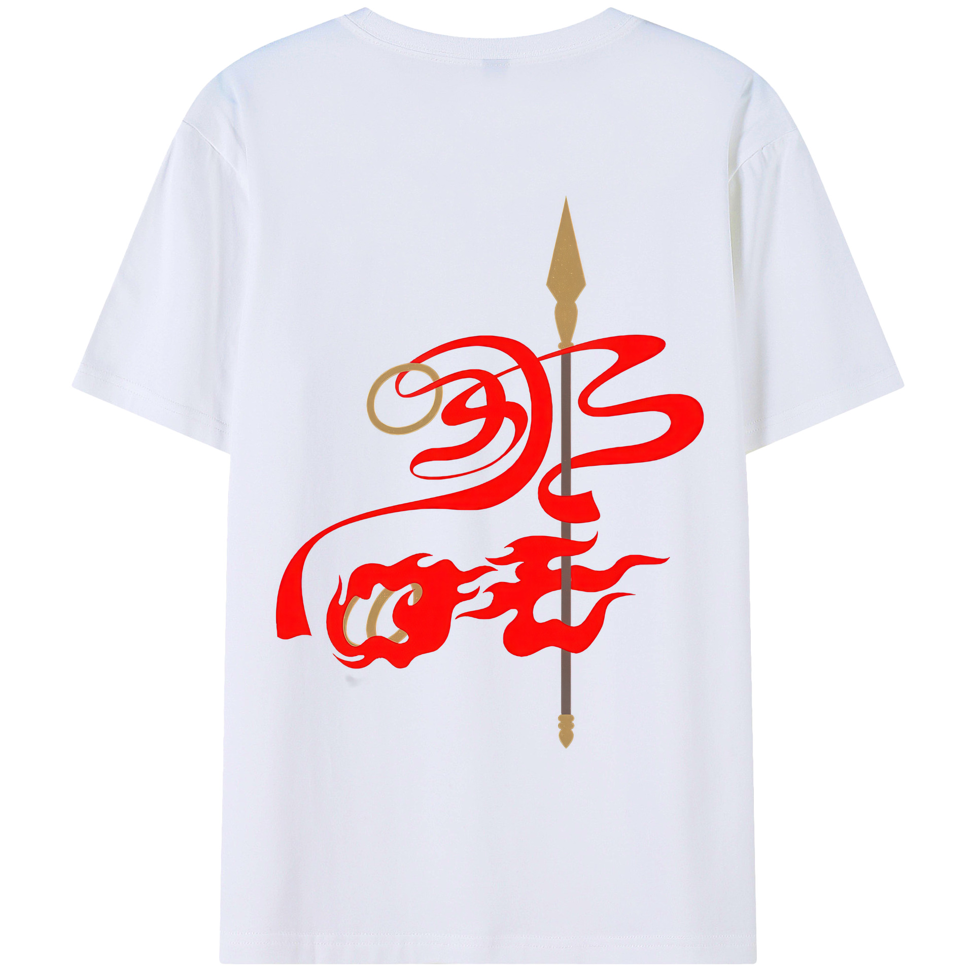 （画像用） Ne Zha 2 ナタ 魔童の大暴れ 綿100％ メンズ半袖Tシャツ（バックプリント） 通気性