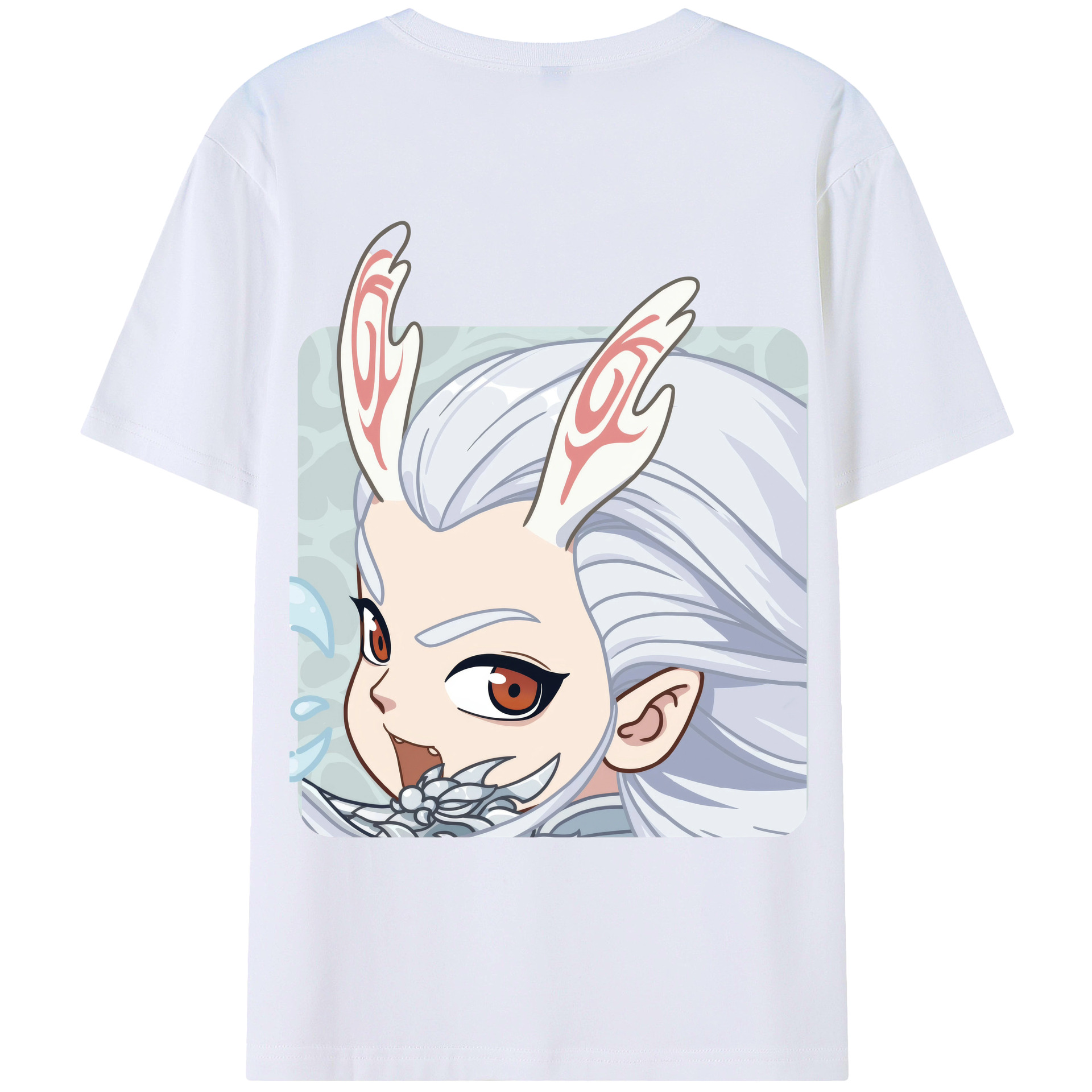 （画像用） Ne Zha 2 ナタ 魔童の大暴れ 綿100％ メンズ半袖Tシャツ（バックプリント） 通気性