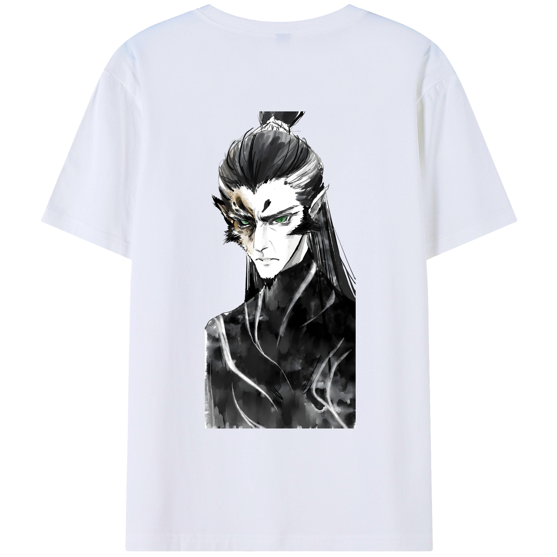 （画像用） Ne Zha 2 ナタ 魔童の大暴れ 綿100％ メンズ半袖Tシャツ（バックプリント） 通気性