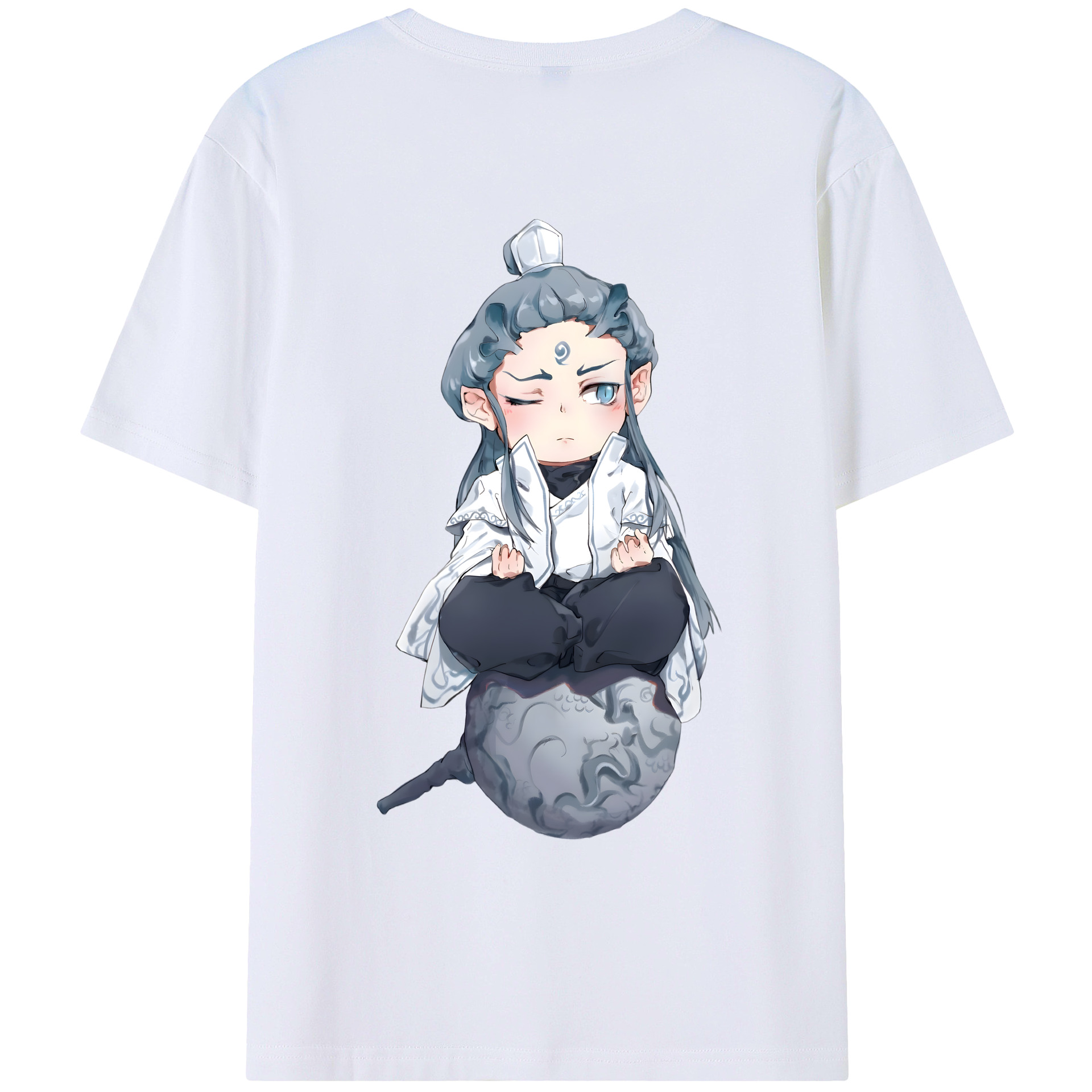 （画像用） Ne Zha 2 ナタ 魔童の大暴れ 綿100％ メンズ半袖Tシャツ（バックプリント） 通気性