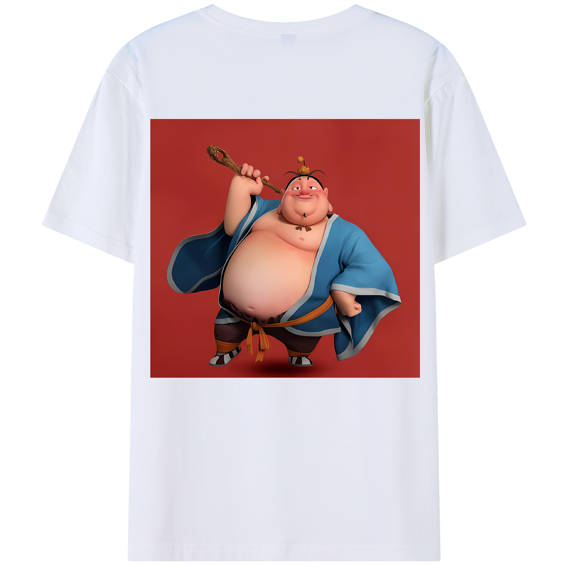 （画像用） Ne Zha 2 ナタ 魔童の大暴れ 綿100％ メンズ半袖Tシャツ（バックプリント） 通気性