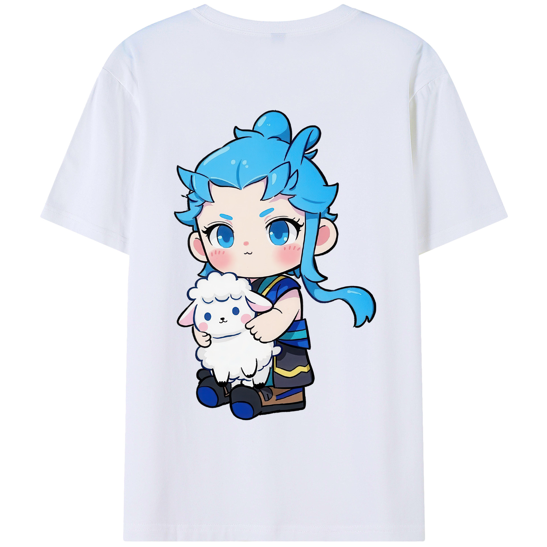 （画像用） Ne Zha 2 ナタ 魔童の大暴れ 綿100％ メンズ半袖Tシャツ（バックプリント） 通気性