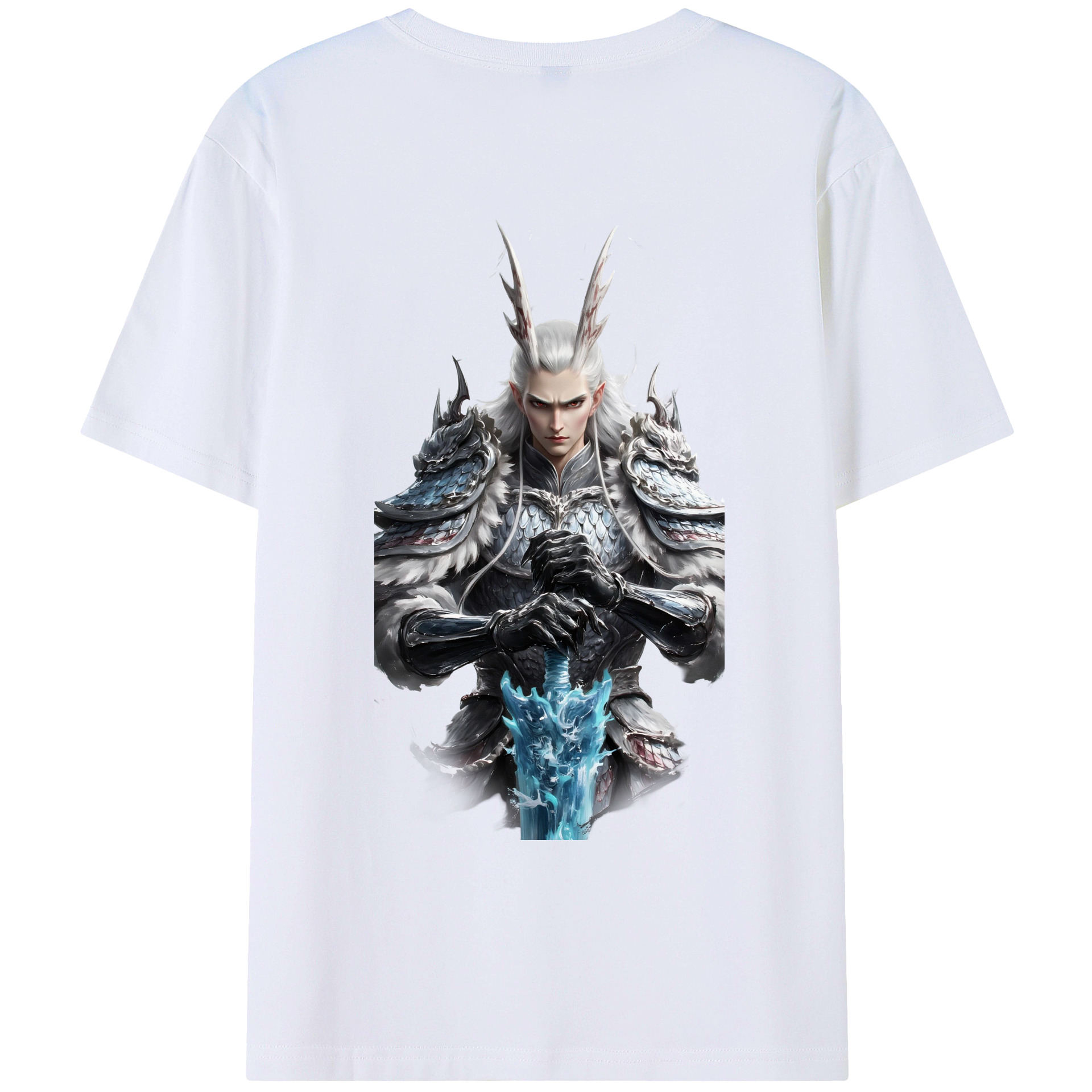 （画像用） Ne Zha 2 ナタ 魔童の大暴れ 綿100％ メンズ半袖Tシャツ（バックプリント） 通気性