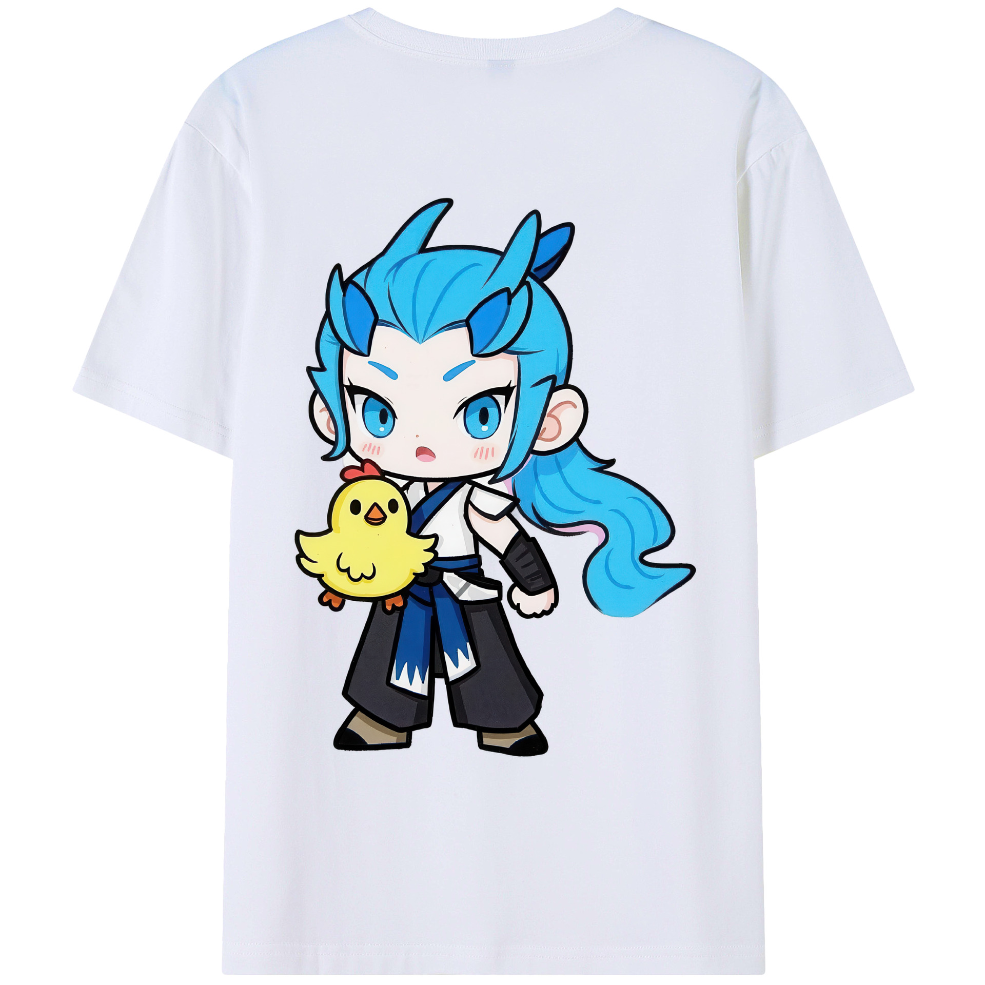 （画像用） Ne Zha 2 ナタ 魔童の大暴れ 綿100％ メンズ半袖Tシャツ（バックプリント） 通気性