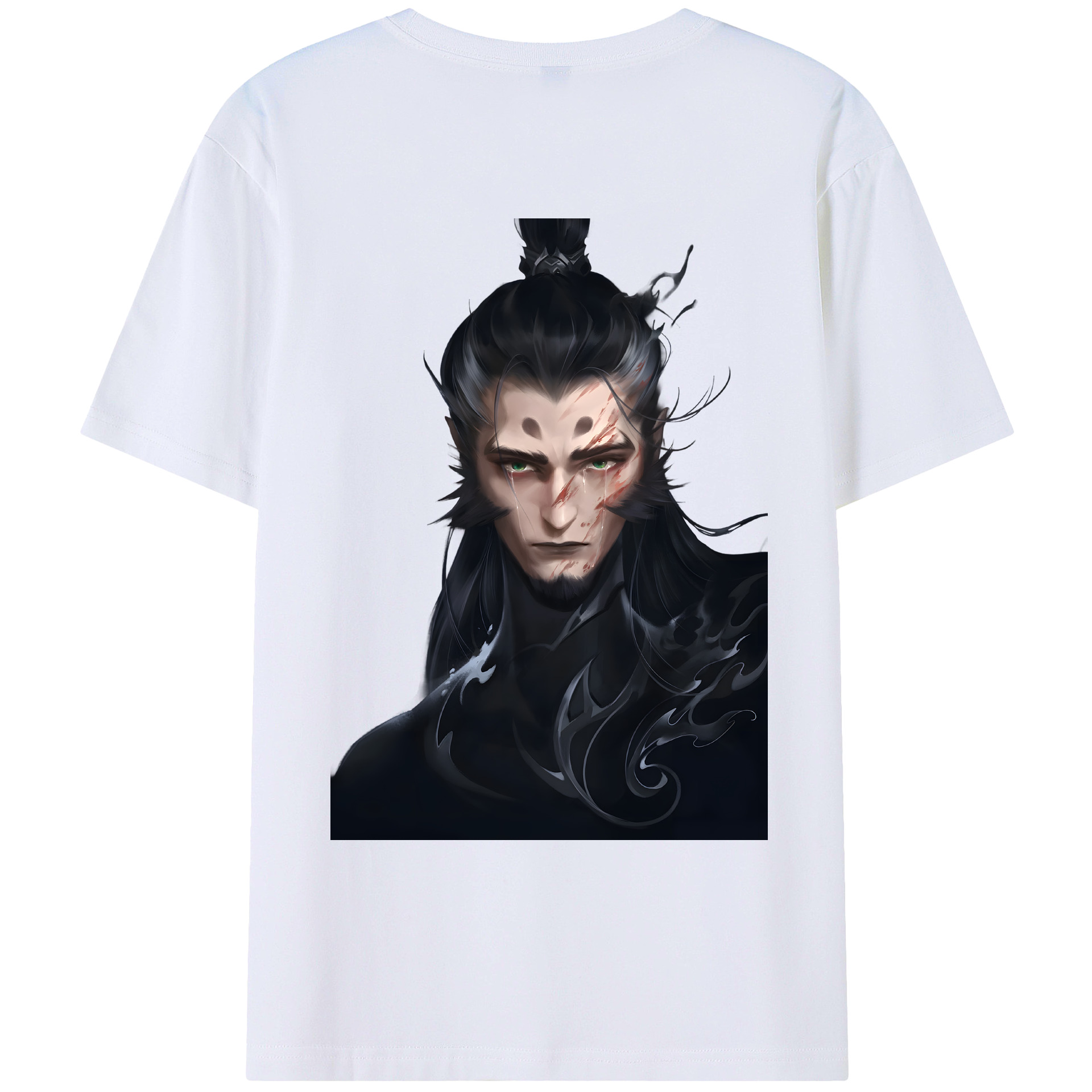 （画像用） Ne Zha 2 ナタ 魔童の大暴れ 綿100％ メンズ半袖Tシャツ（バックプリント） 通気性
