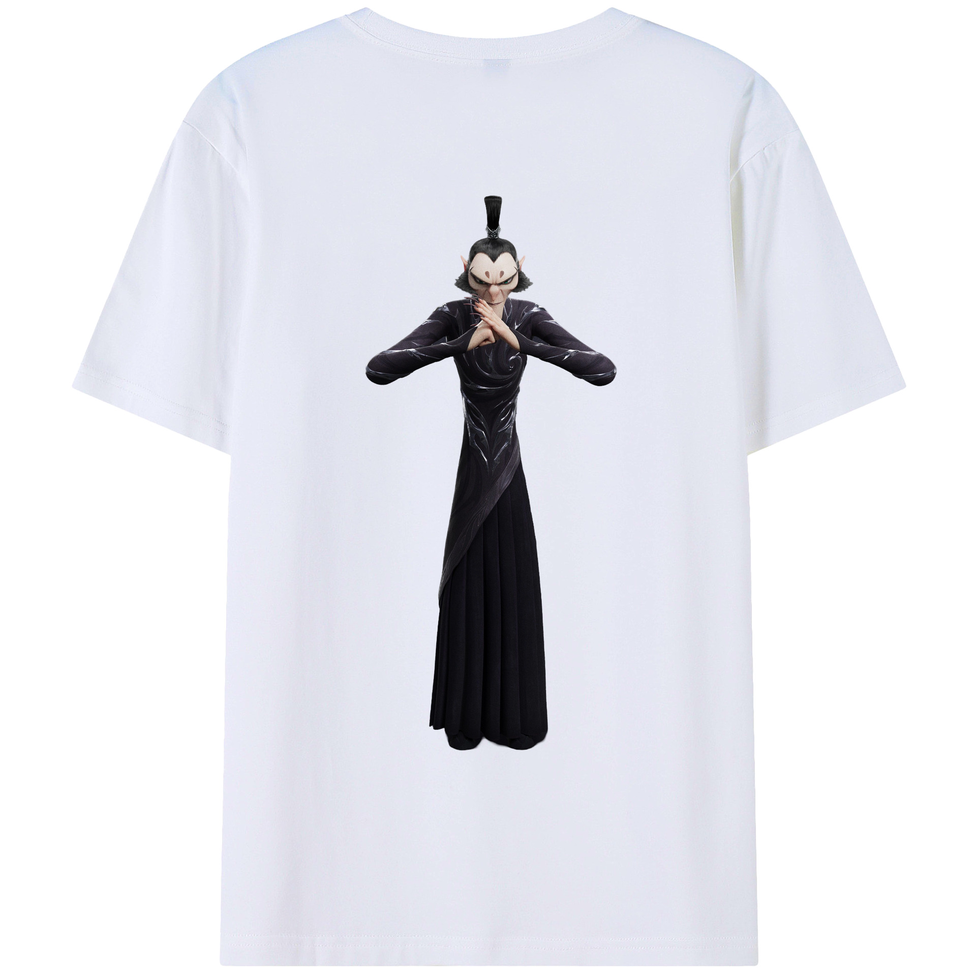 （画像用） Ne Zha 2 ナタ 魔童の大暴れ 綿100％ メンズ半袖Tシャツ（バックプリント） 通気性