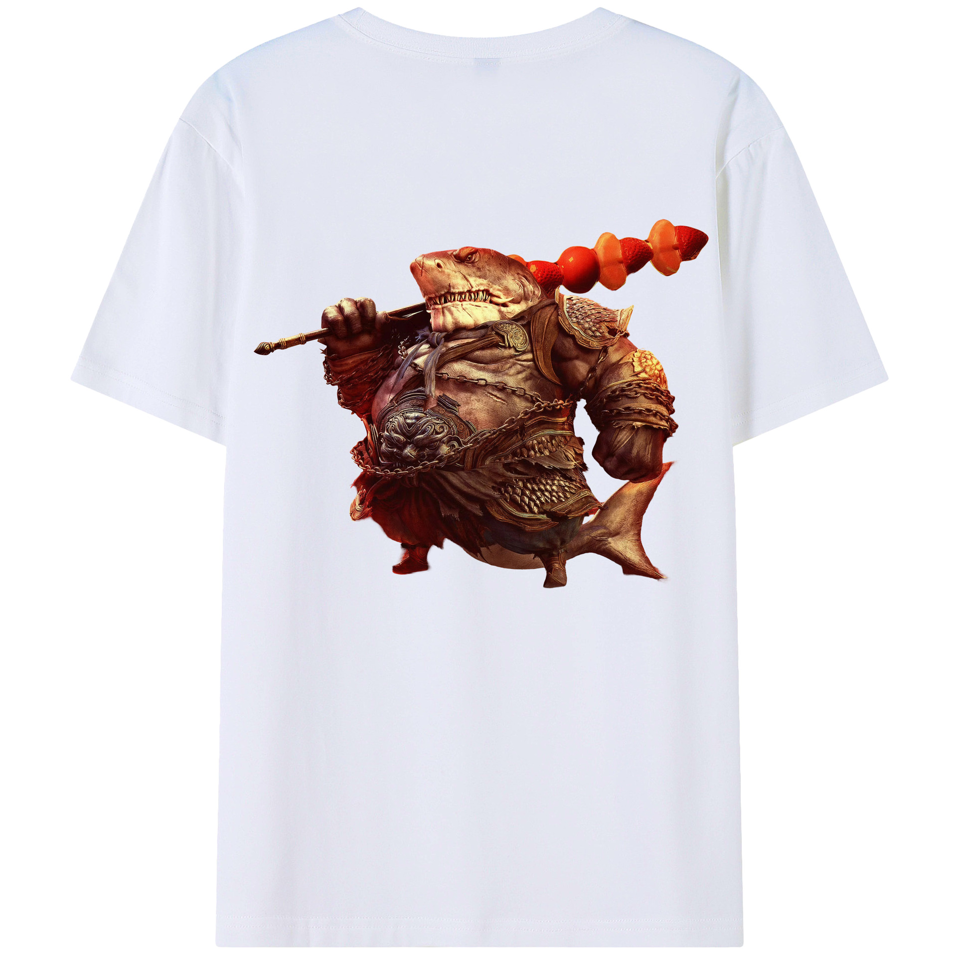 （画像用） Ne Zha 2 ナタ 魔童の大暴れ 綿100％ メンズ半袖Tシャツ（バックプリント） 通気性