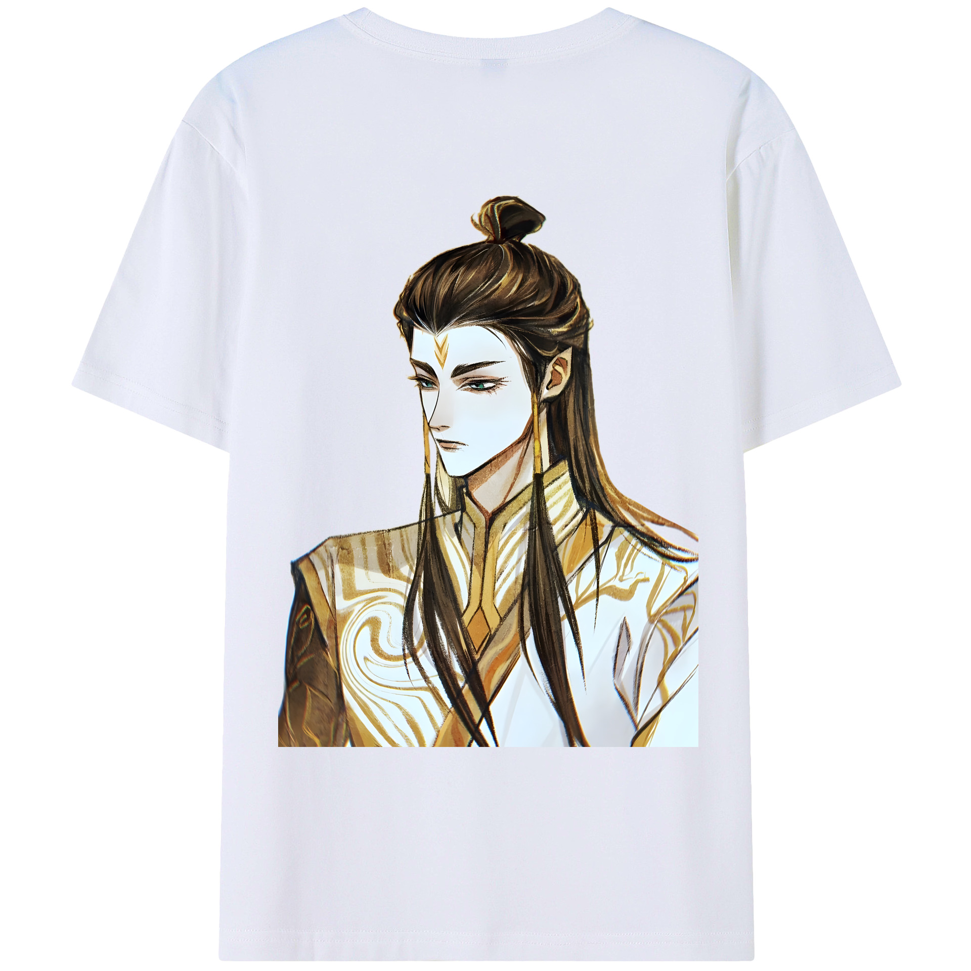 （画像用） Ne Zha 2 ナタ 魔童の大暴れ 綿100％ メンズ半袖Tシャツ（バックプリント） 通気性