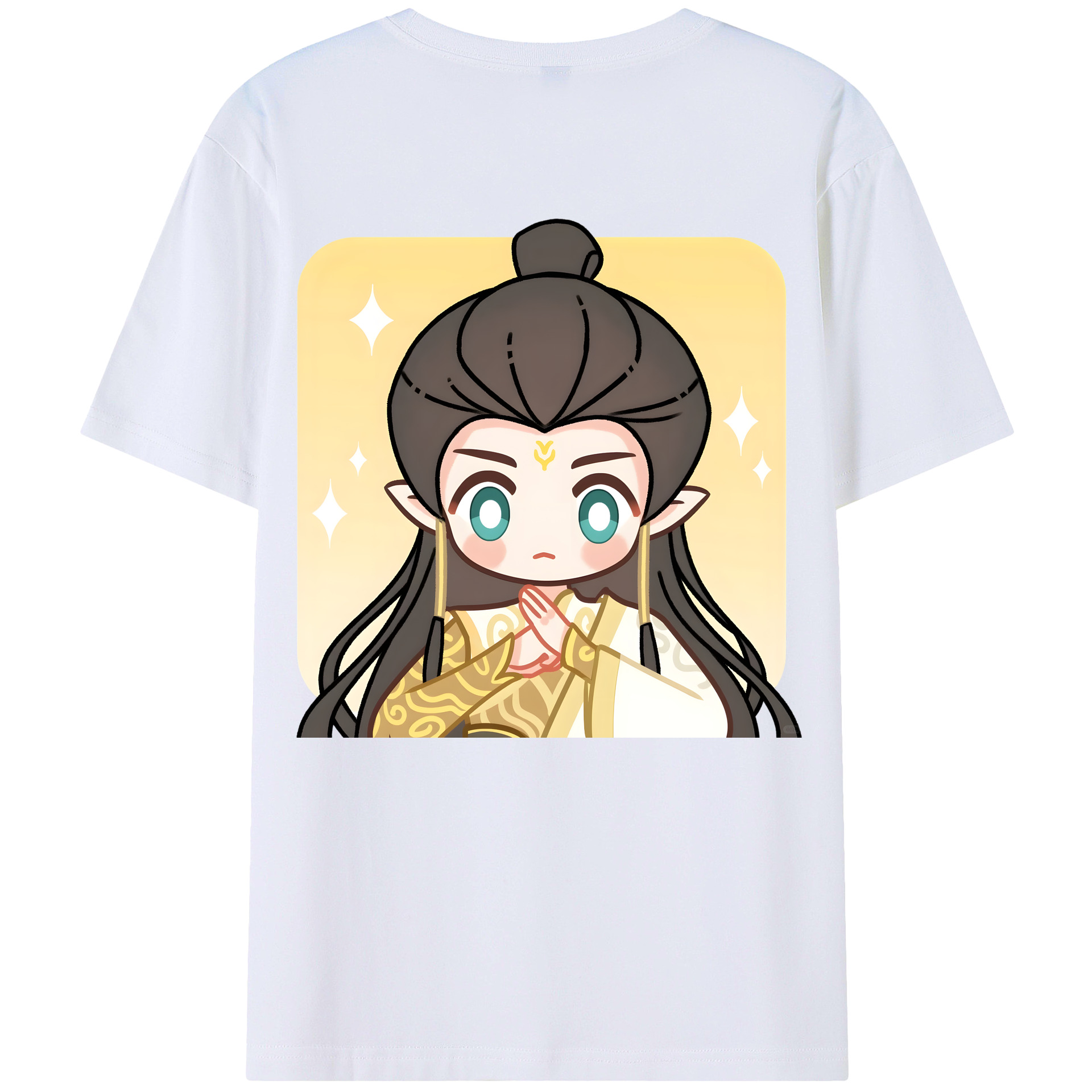 （画像用） Ne Zha 2 ナタ 魔童の大暴れ 綿100％ メンズ半袖Tシャツ（バックプリント） 通気性